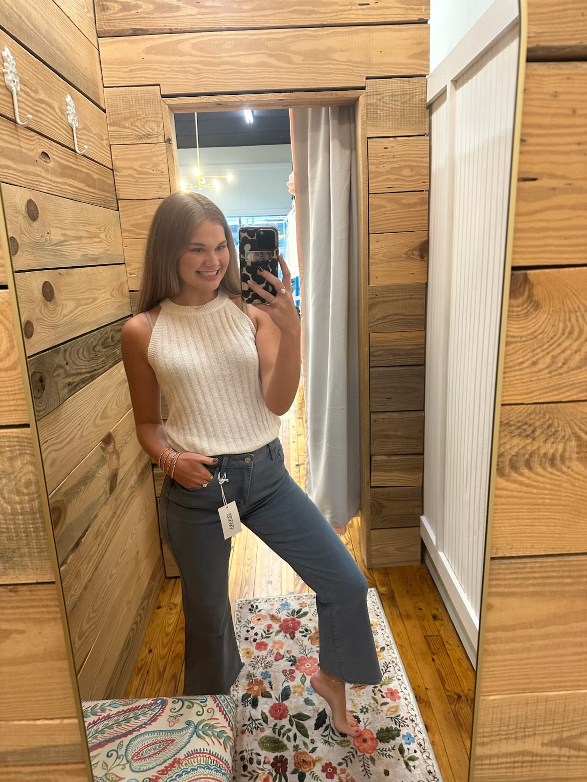 Acid Washed BOOTCUT Cropped Colored Pants (S-XL)(multiple color options)