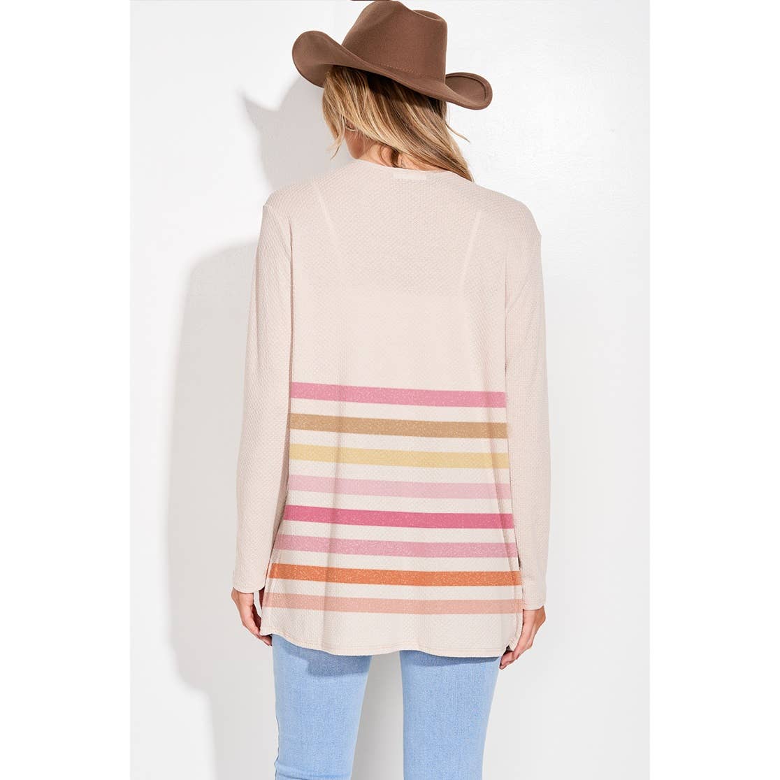 Stripe knit cardigan (S-L)
