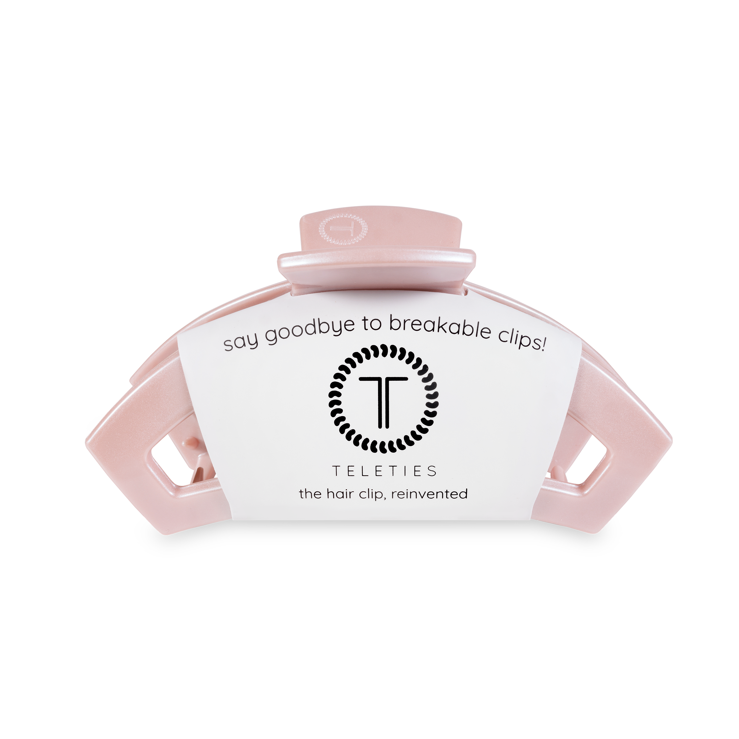 TELETIES - Open Hair Clip | Medium | Pearly Pink