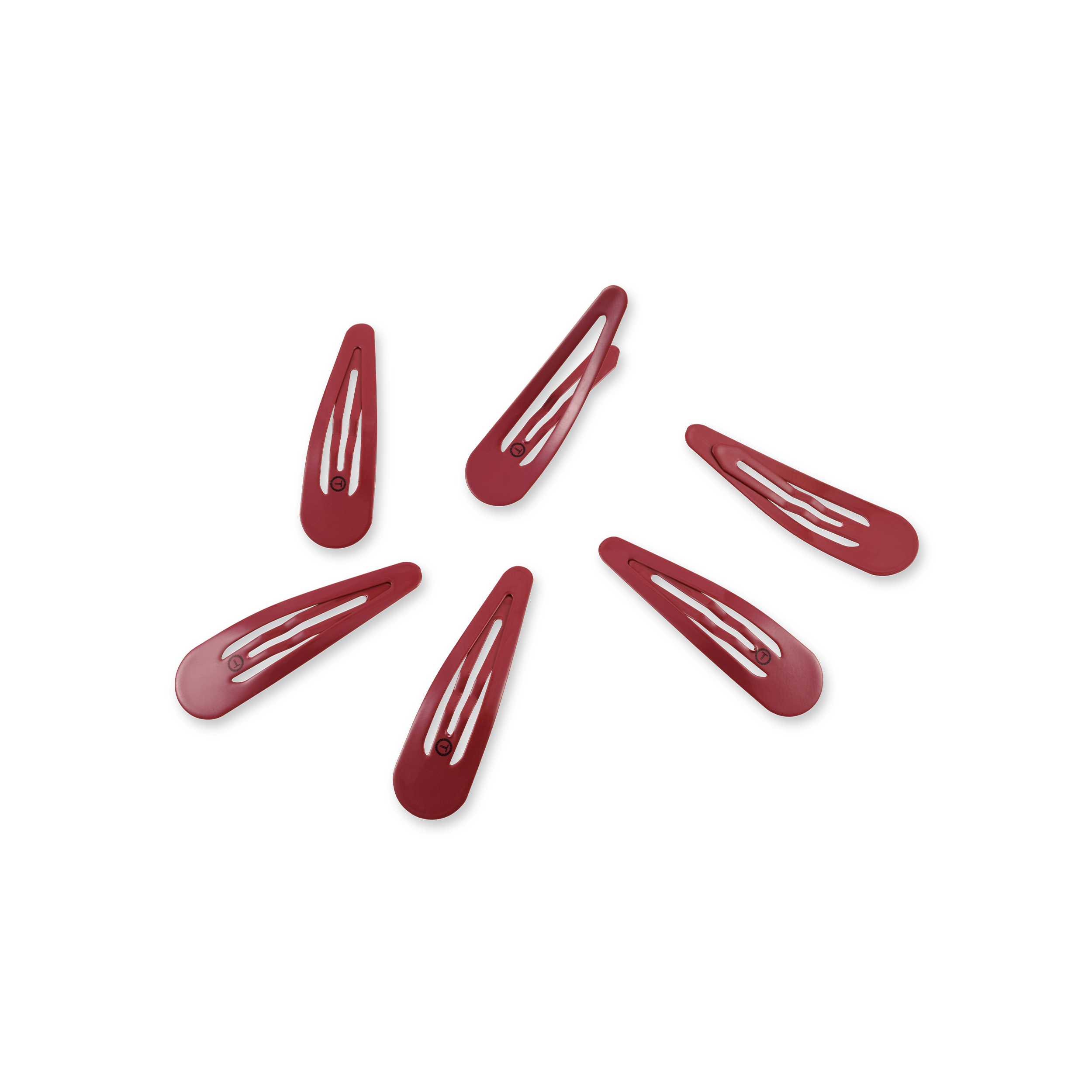 TELETIES - Burgundy Wild Side Snap Clips (6Ct)