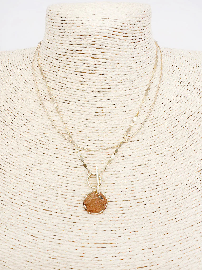 Gold Thin Multi Chain with Toggle Coin
