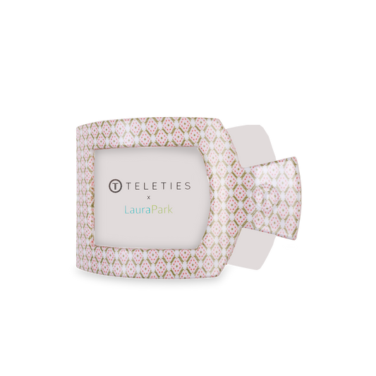 TELETIES - Pine & Pearl | Medium | Flat Square Hair Clip