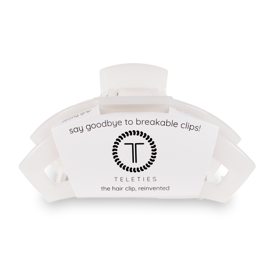 TELETIES - Open Hair Clip | Large | Coconut White