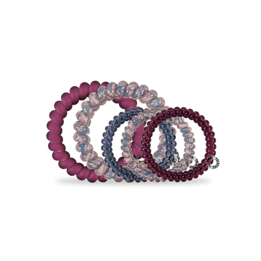 TELETIES - Spiral Hair Coils | Mix Pack | Purple Haze Hair Ties