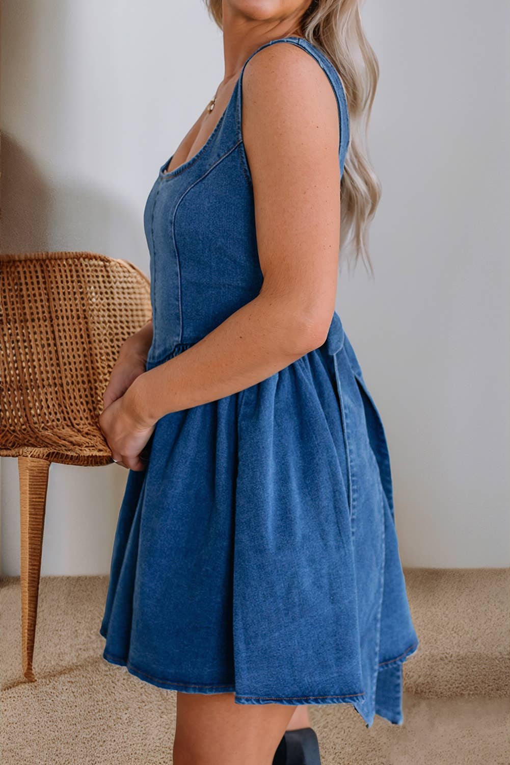 The Denim Bow Dress(S-XL)