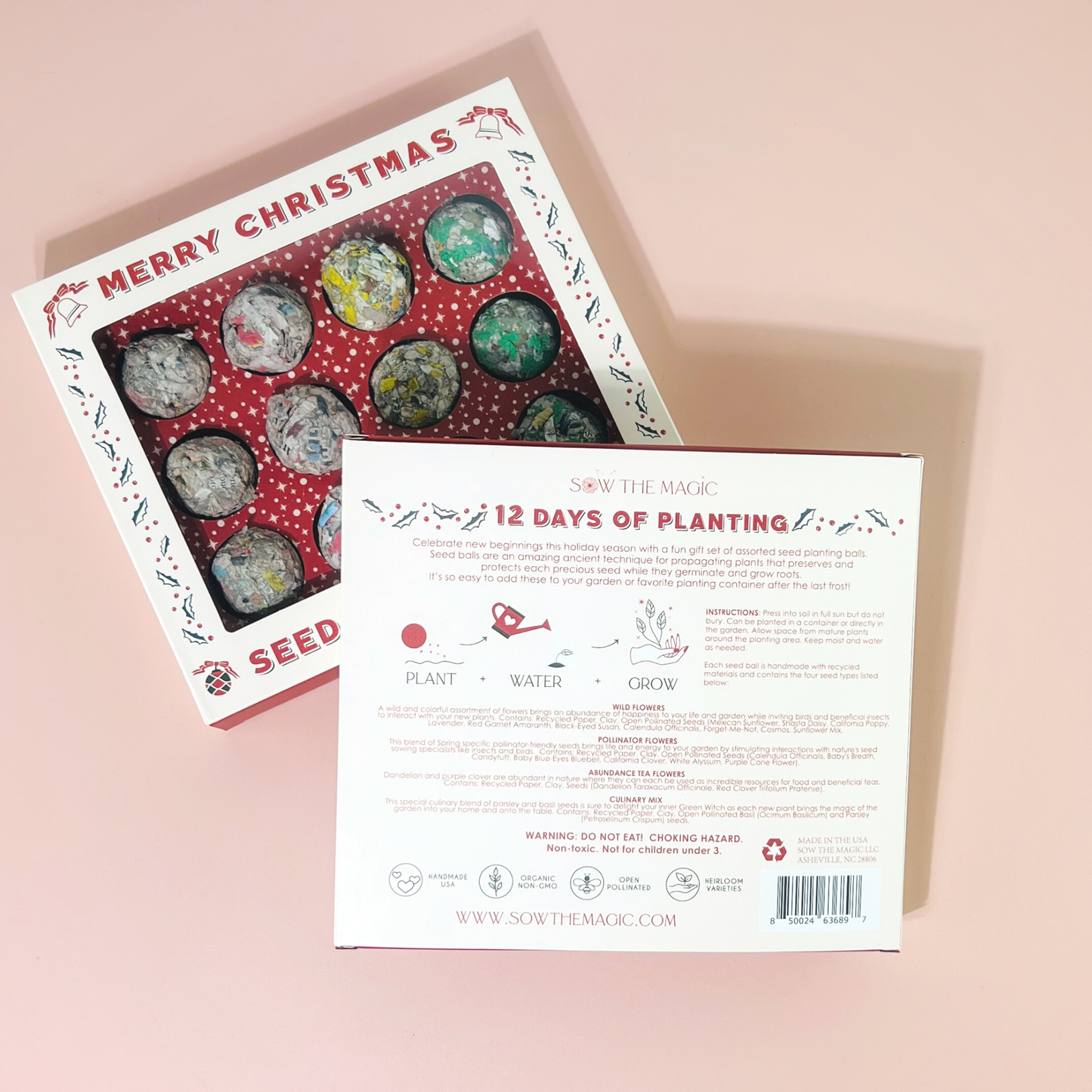 12 Days of Planting Christmas Seed Ball Set Advent Calendar