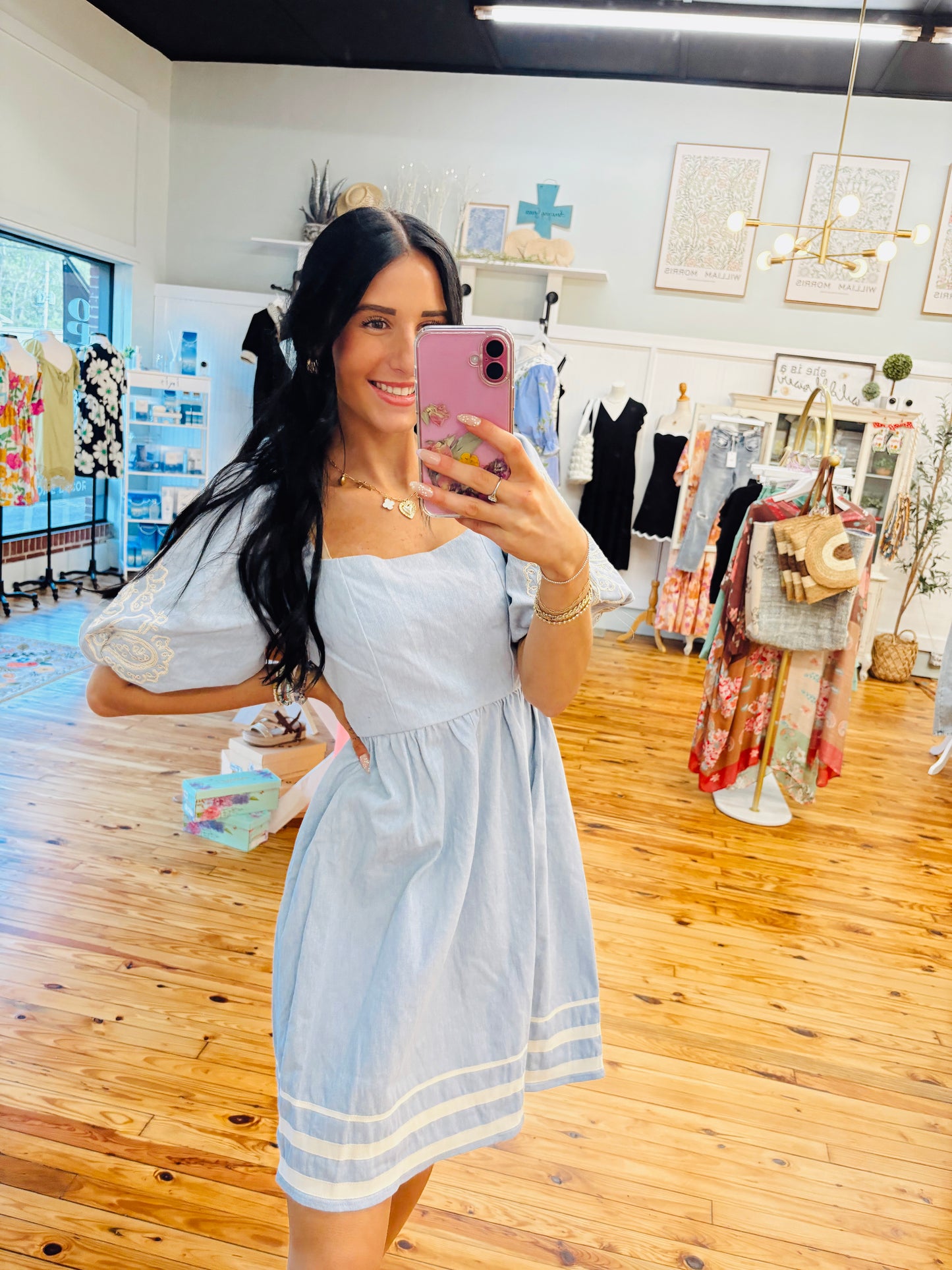 The Elaina Embroidered Dress (S-L)
