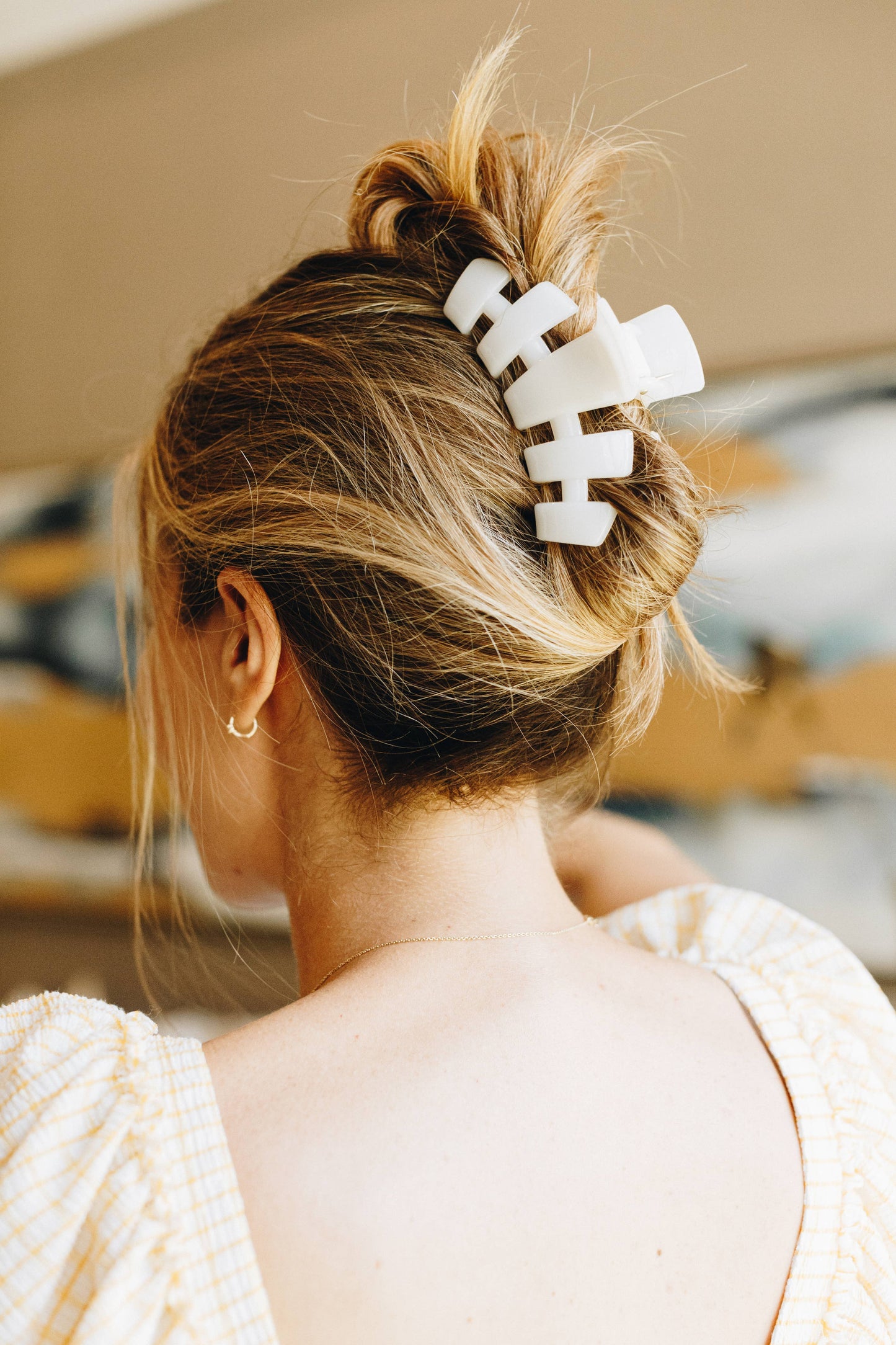 TELETIES - Classic Hair Clip | Large | Coconut White