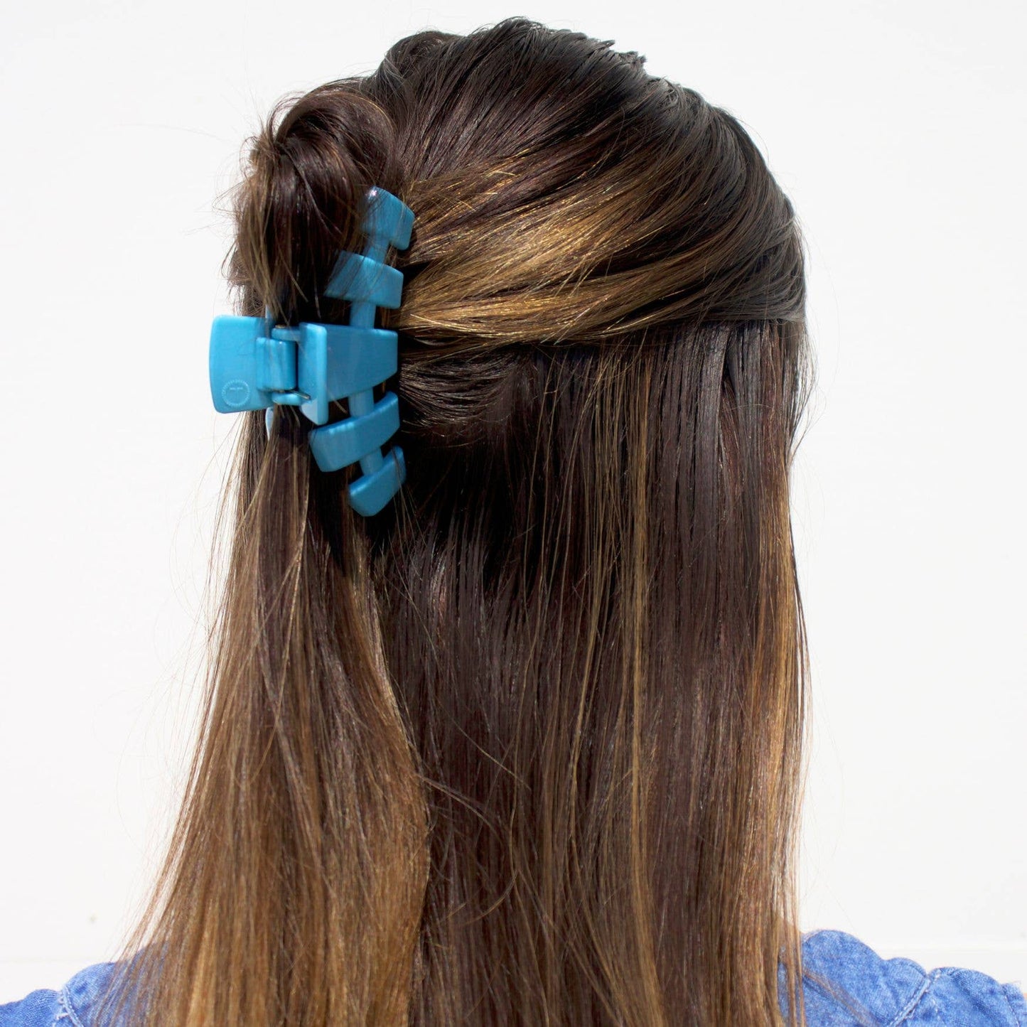 TELETIES - Classic Hair Clip | Medium | Summer Sky