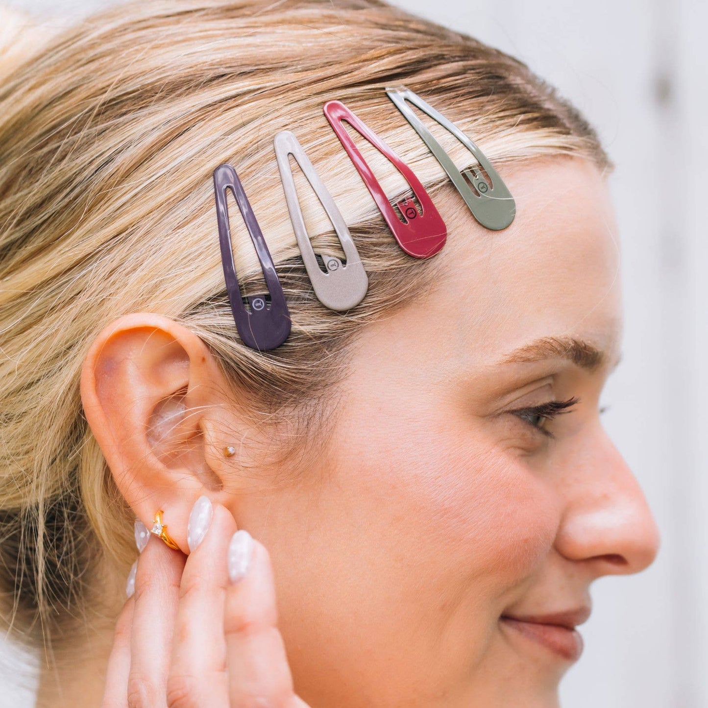 TELETIES - Burgundy Wild Side Snap Clips (6Ct)