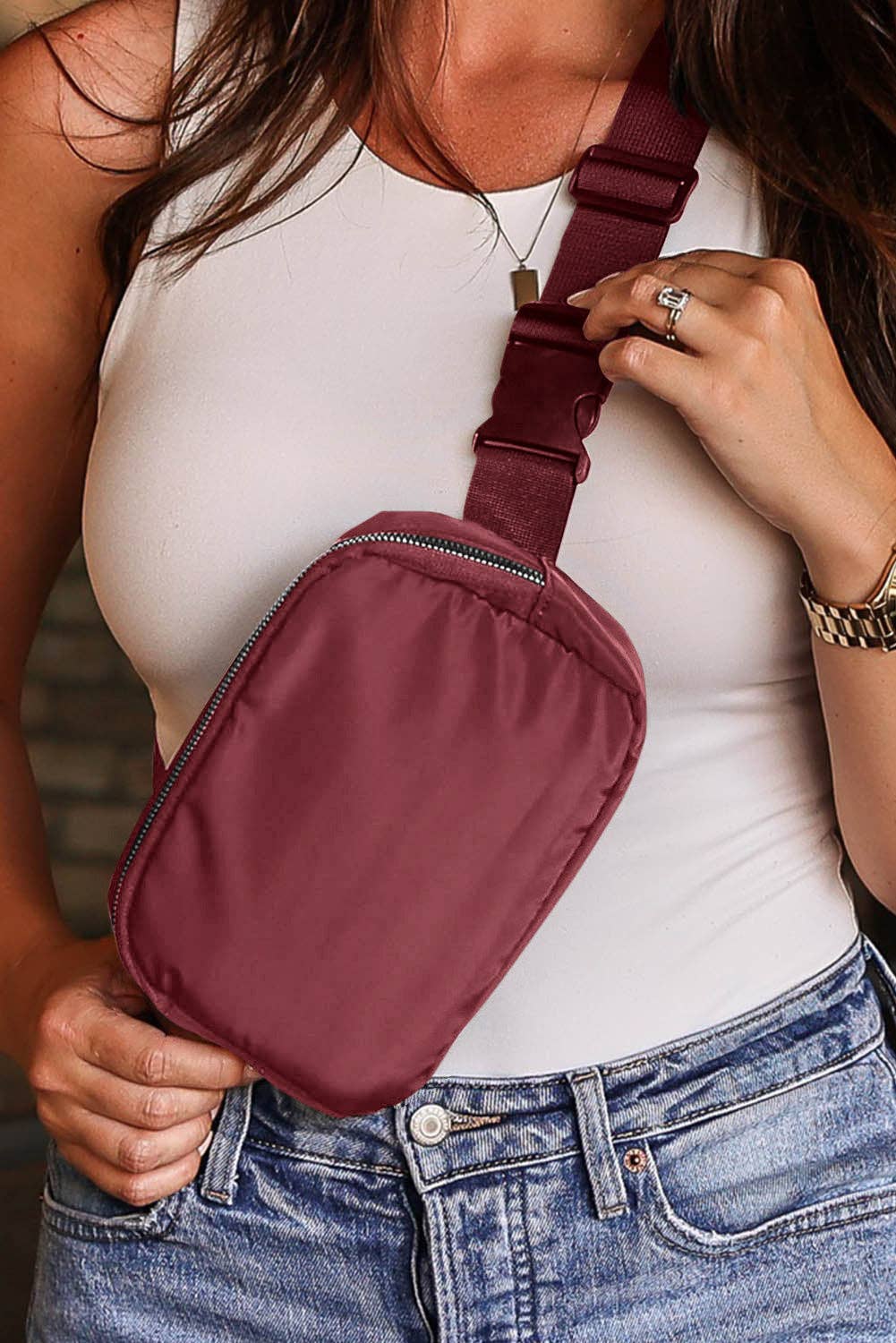 Casual Waterproof Zipped Crossbody Chest Bag