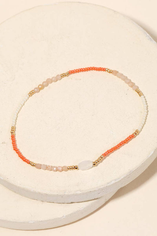 SALE!!! Dainty Bead Oval Charm Bracelet (2 Colors)
