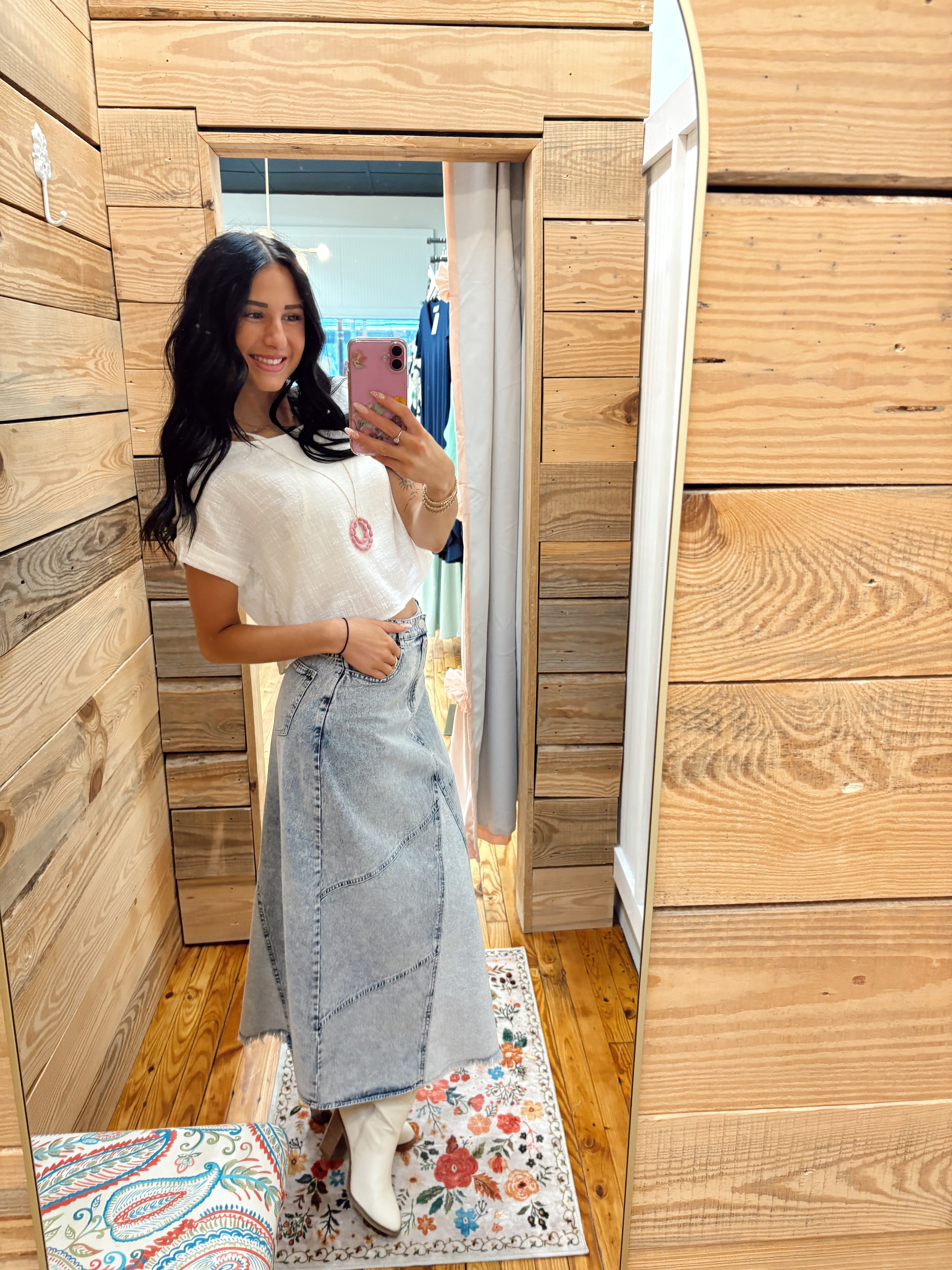 SALE! The Malloree Maxi Denim Skirt (S-L)