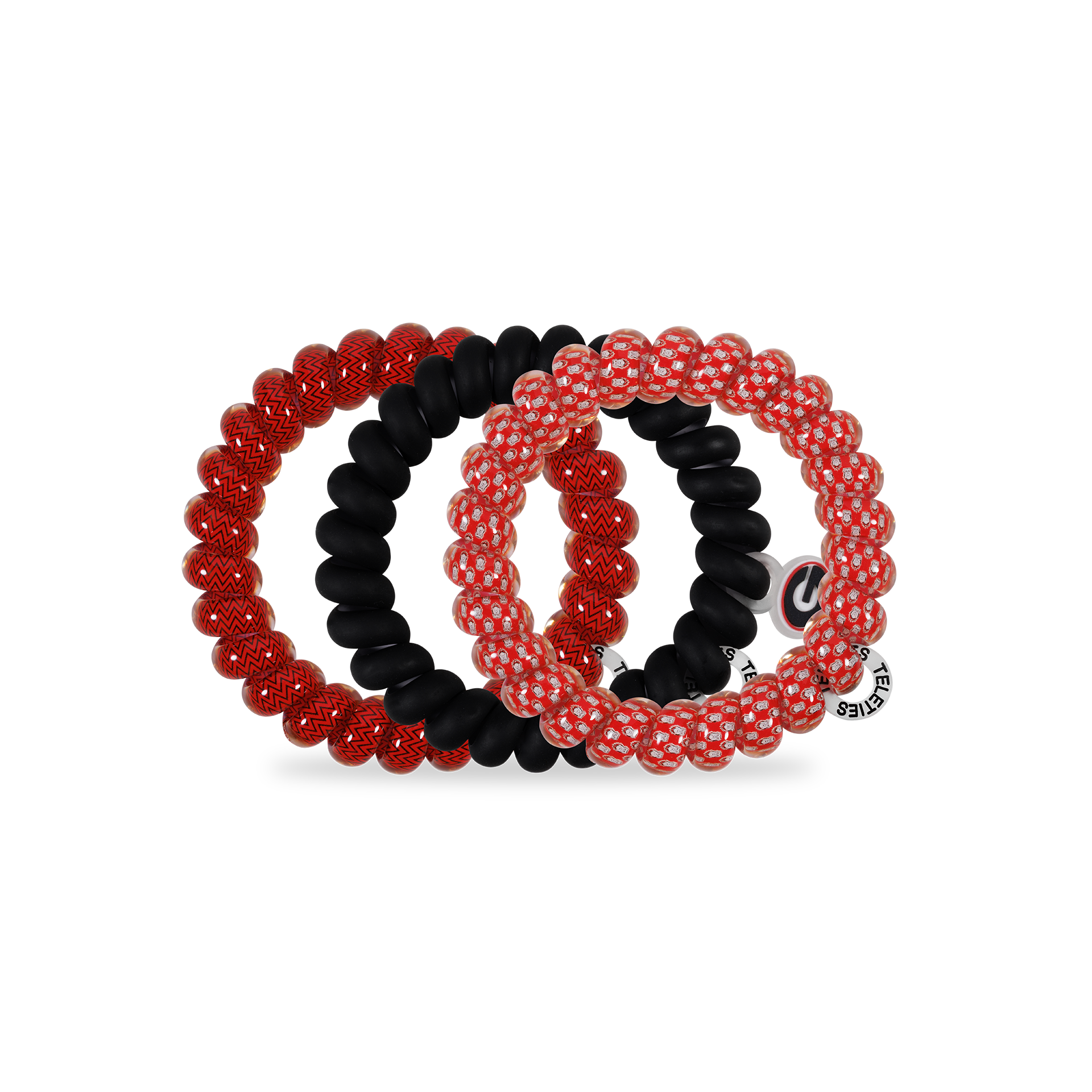 TELETIES - Spiral Hair Coils | Large | Go Dawgs! Hair Ties