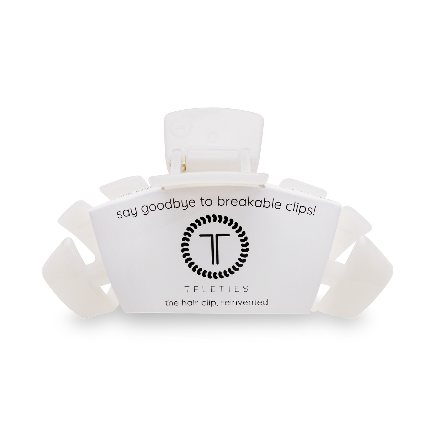 TELETIES - Classic Hair Clip | Large | Coconut White