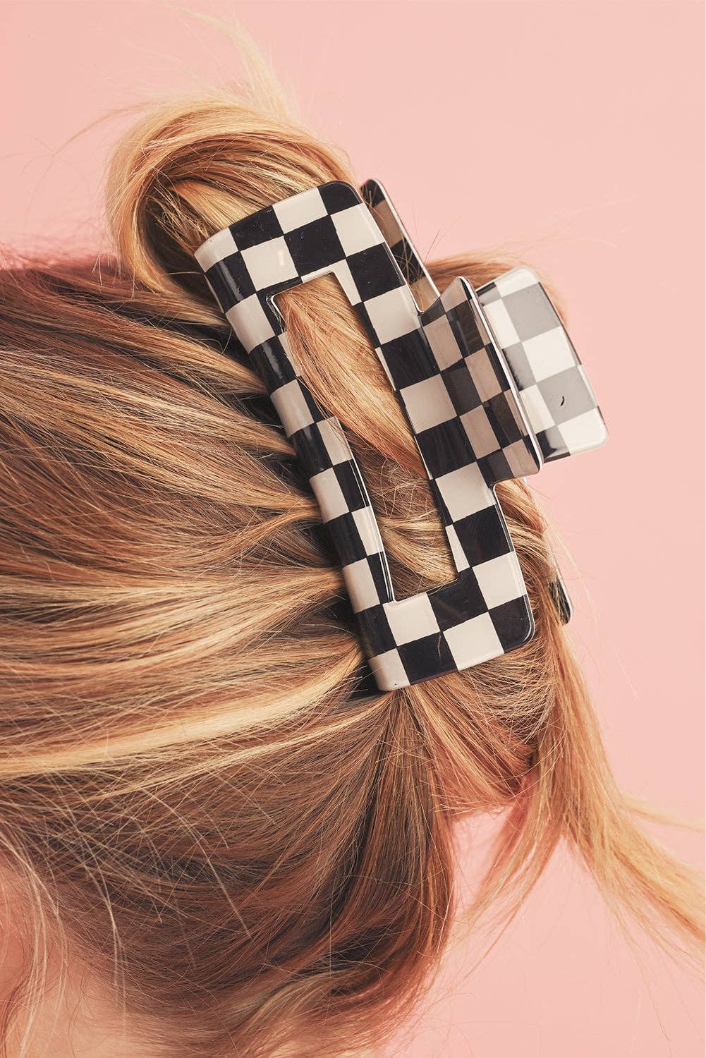 Checkered Print Claw Clip