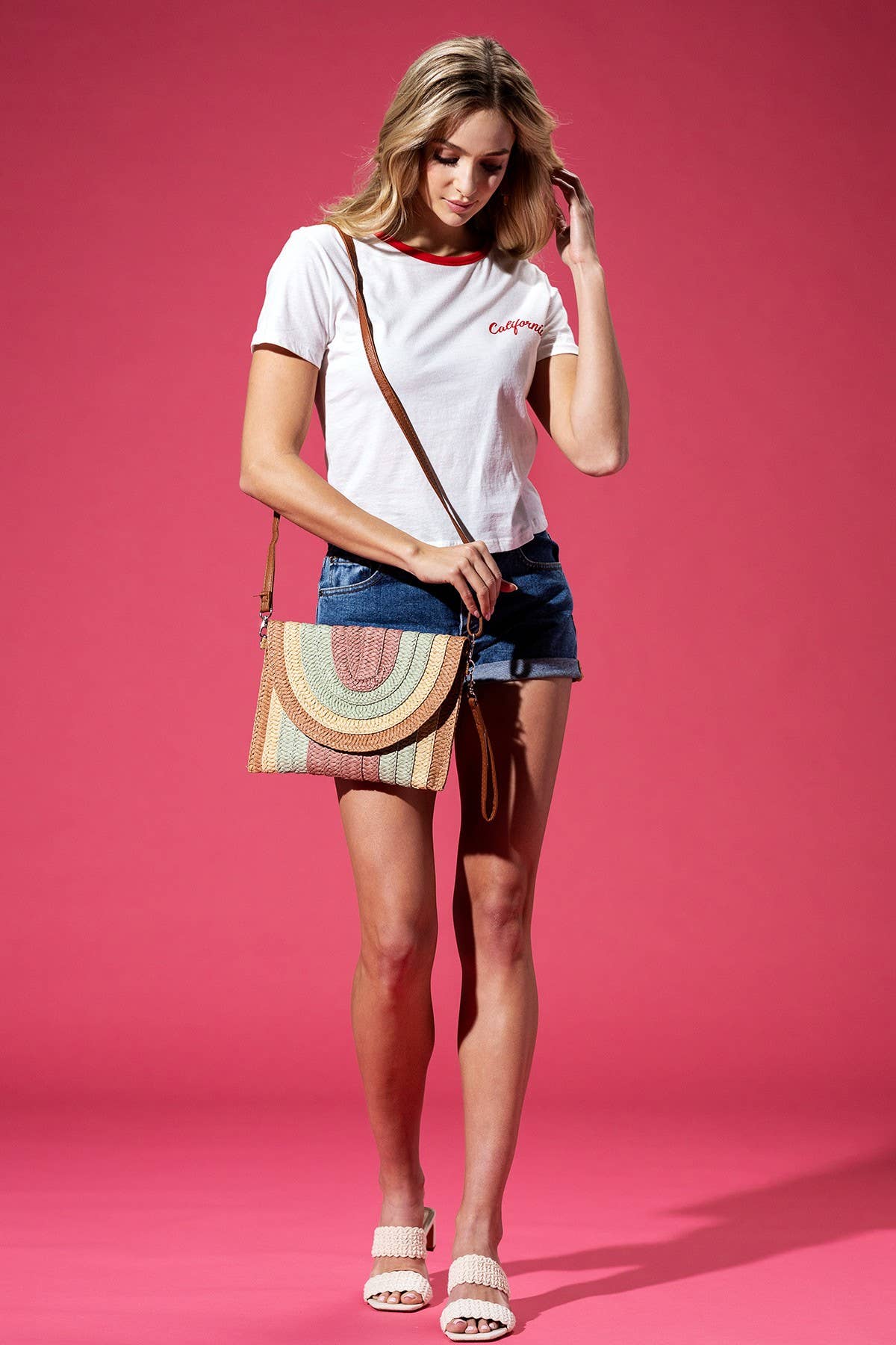 SALE! Colorful Striped Straw Crossbody/Clutch (2 Colors)