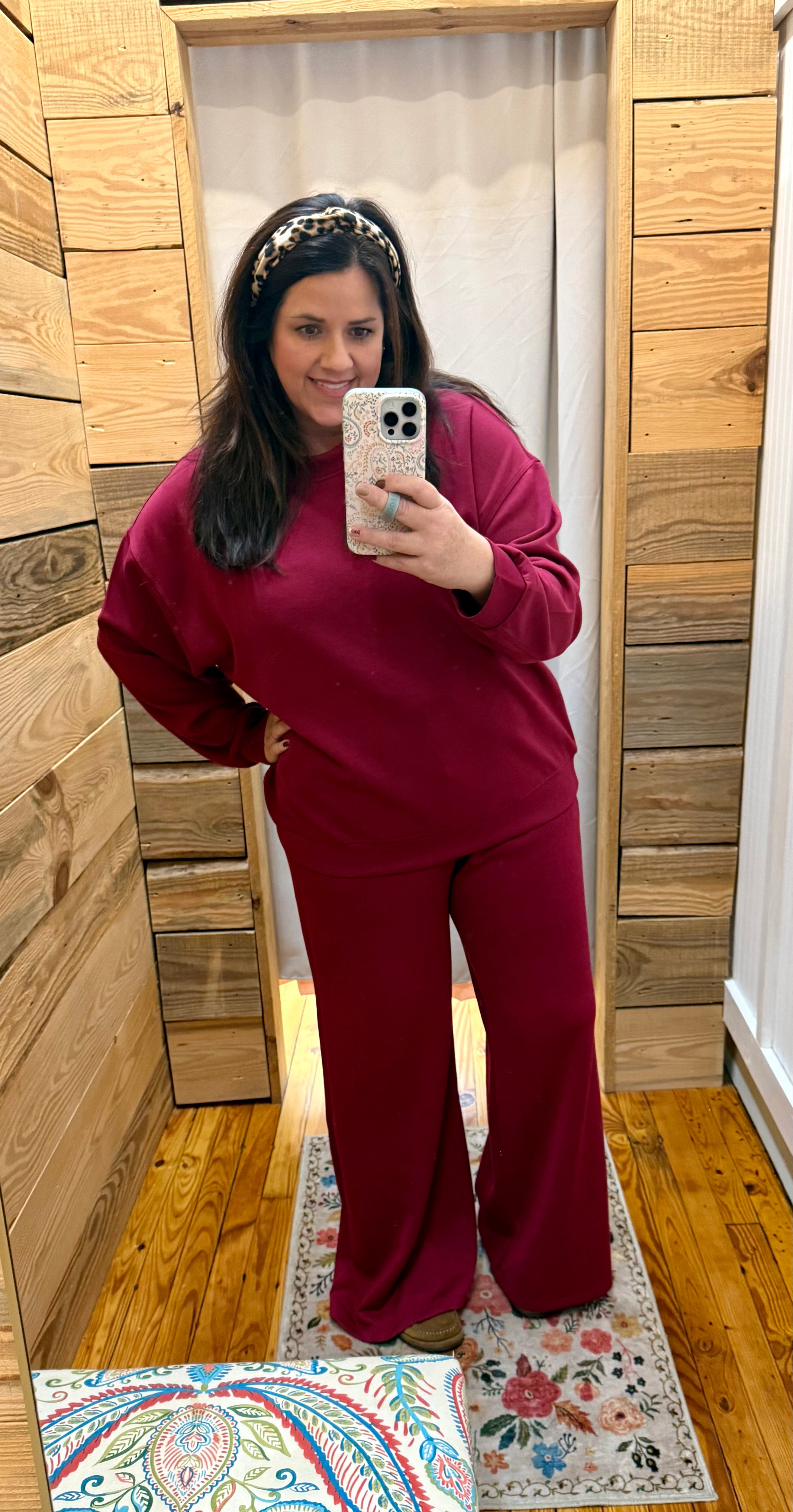 The Tracy Set (Plus)SCUBA CREWNECK PULLOVER & PANTS SET (1X-3X)(3 Colors)