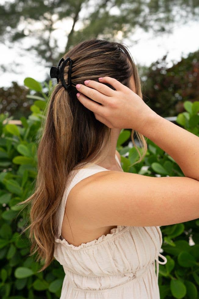 TELETIES - Open Hair Clip | Small | Jet Black