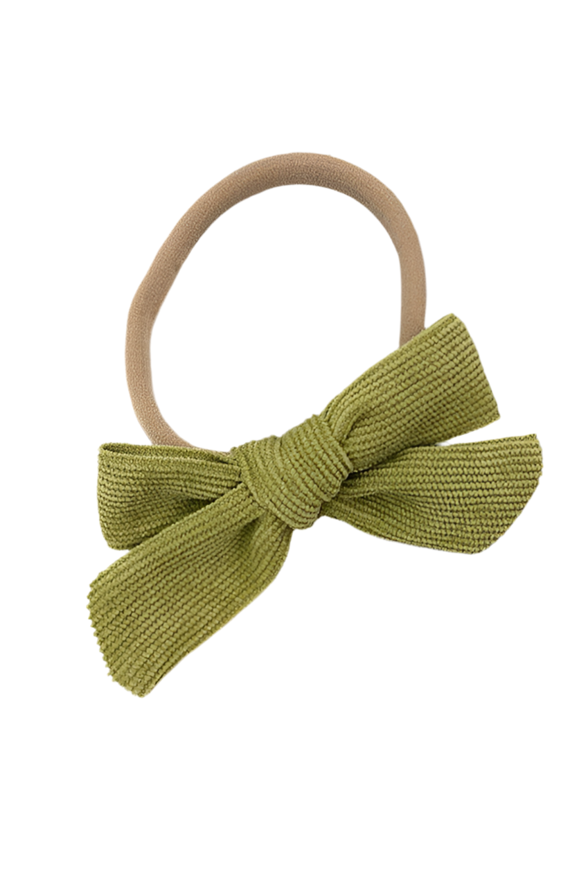 SALE! CORDUROY BOW HAIR TIES | (FUCHSIA or GREEN)