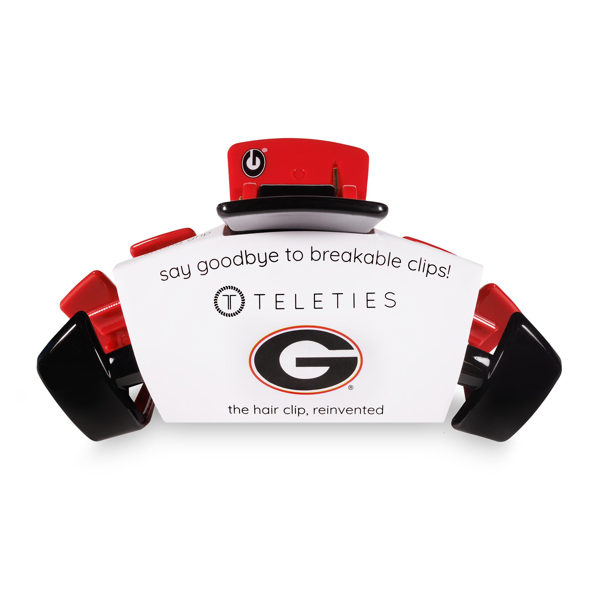 TELETIES - Classic College Hair Clip | Large | Univ. of Georgia