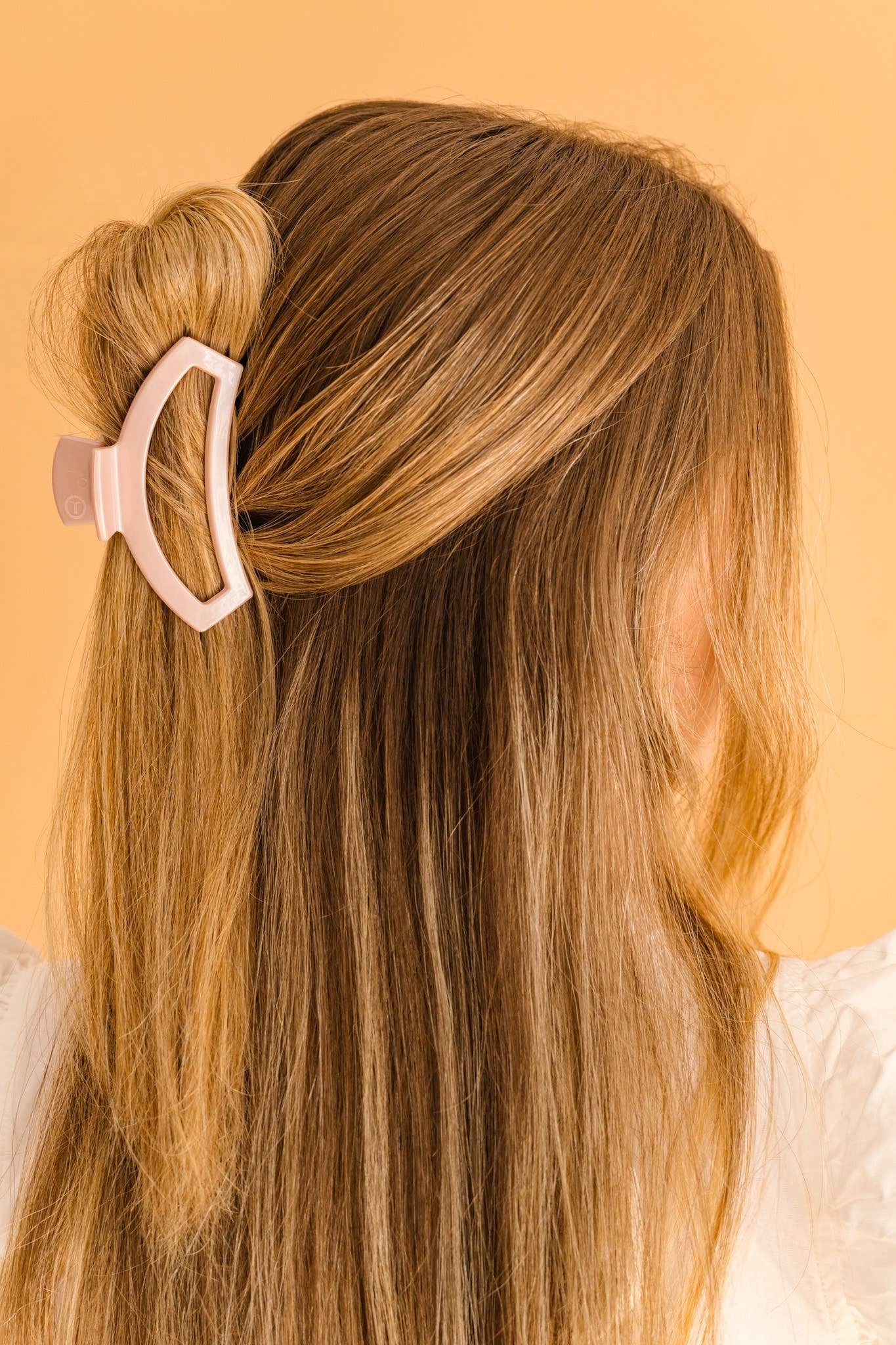 TELETIES - Open Hair Clip | Medium | Pearly Pink