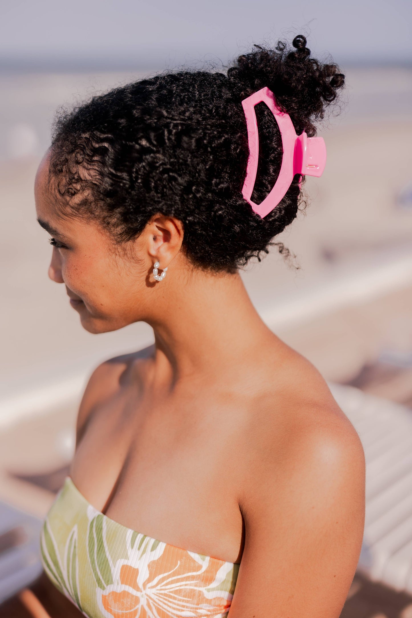 TELETIES - Open Hair Clip | Large | Paradise Pink