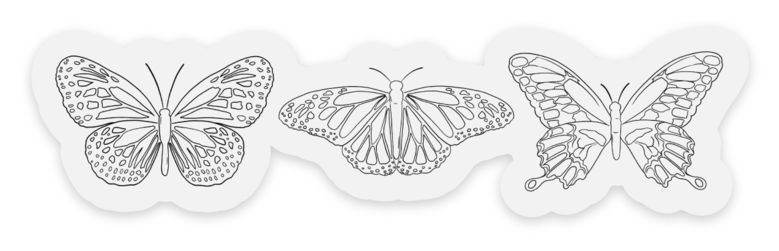 Elyse Breanne Design - Clear Butterfly Series Sticker, 4x1 in.
