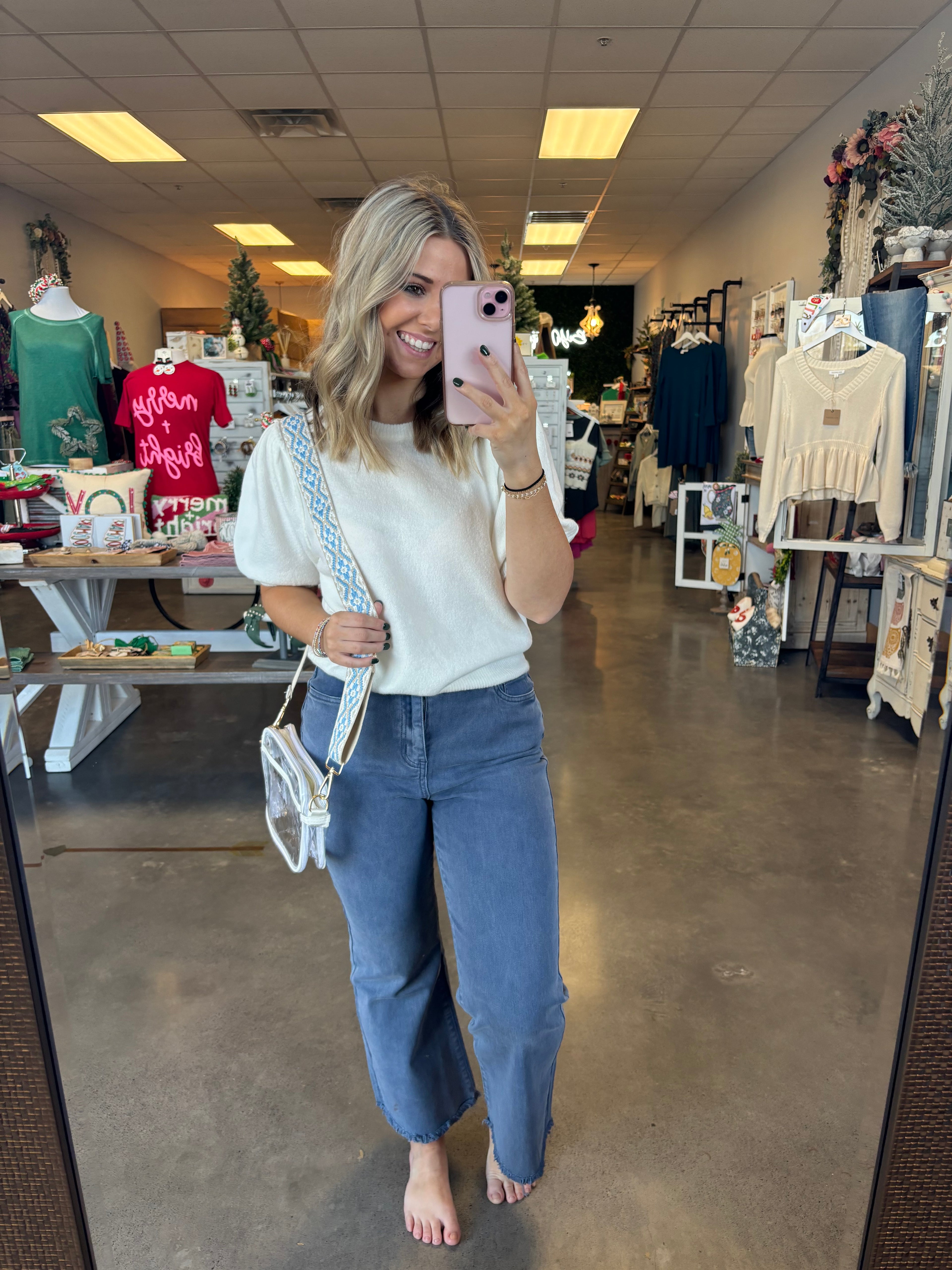 Acid Washed BOOTCUT Cropped Colored Pants (S-XL)(multiple color options)