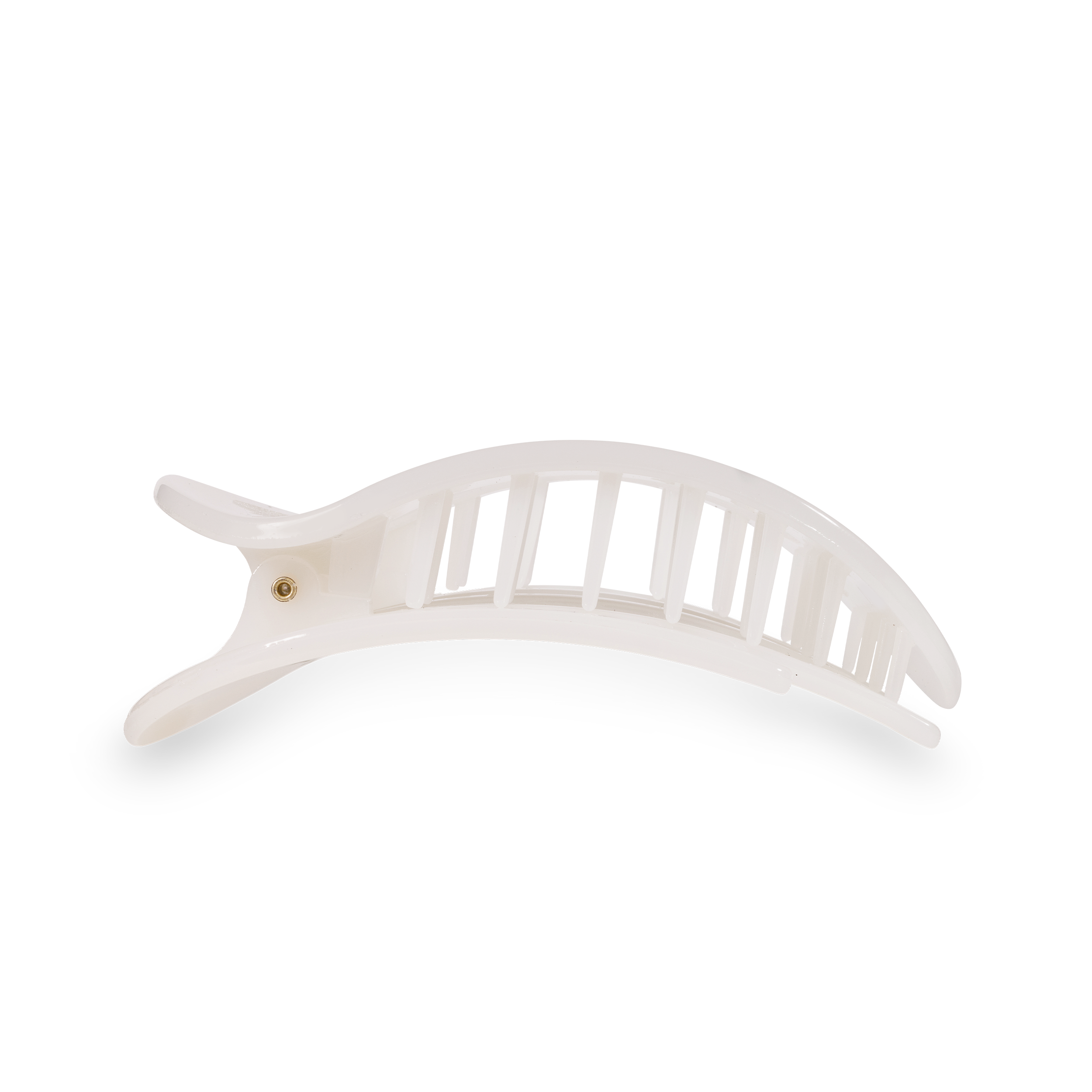 TELETIES - Round Flat Hair Clip | Medium | Coconut White