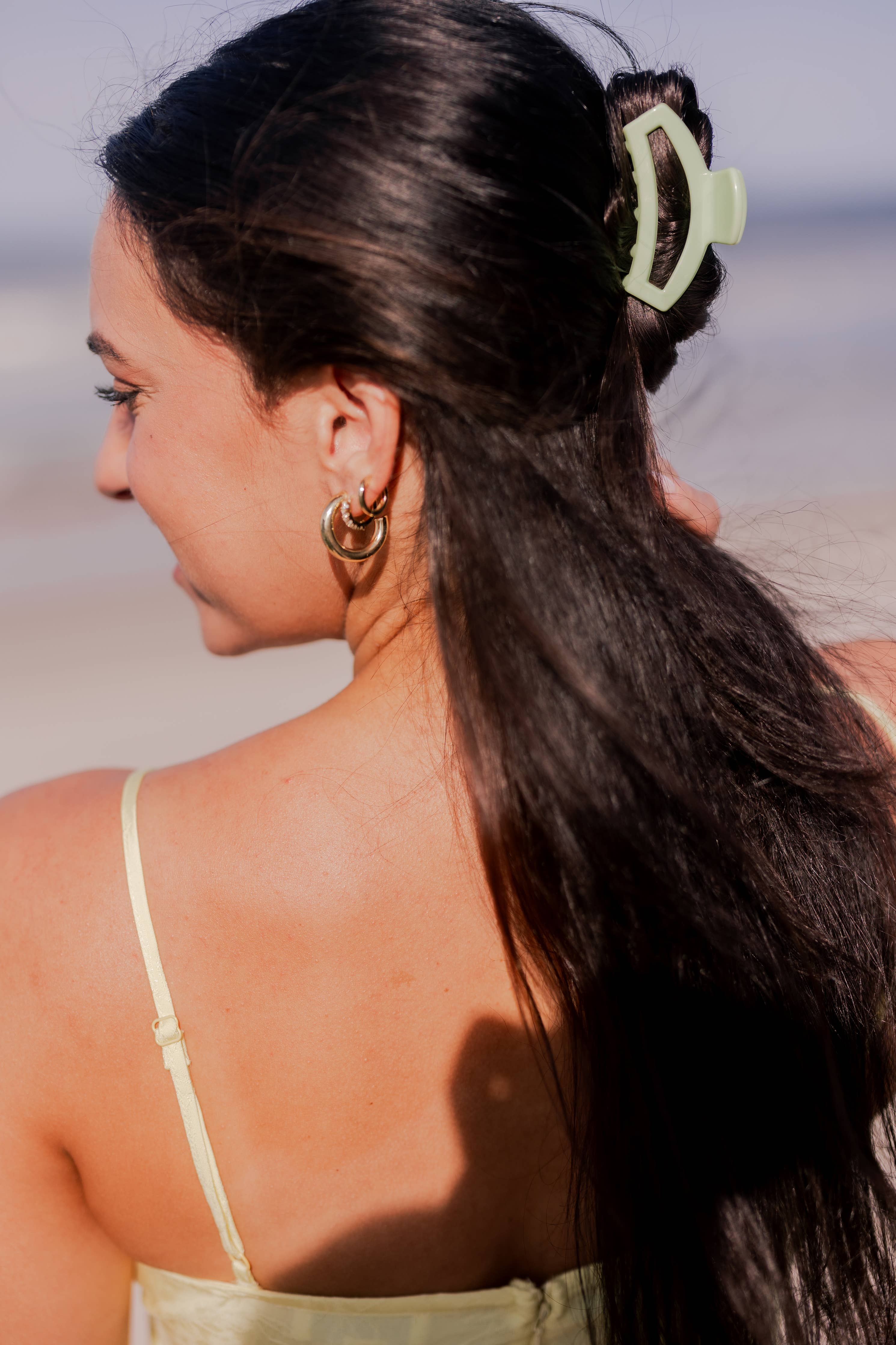 TELETIES - Open Hair Clip | Small | Aloe, There!