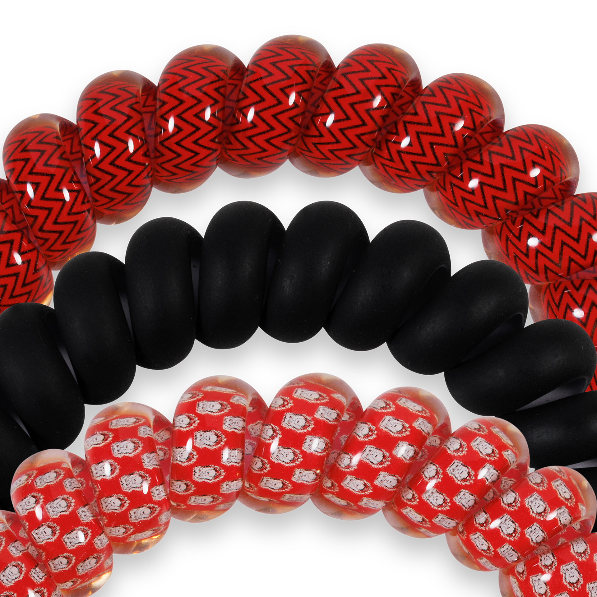 TELETIES - Spiral Hair Coils | Large | Go Dawgs! Hair Ties