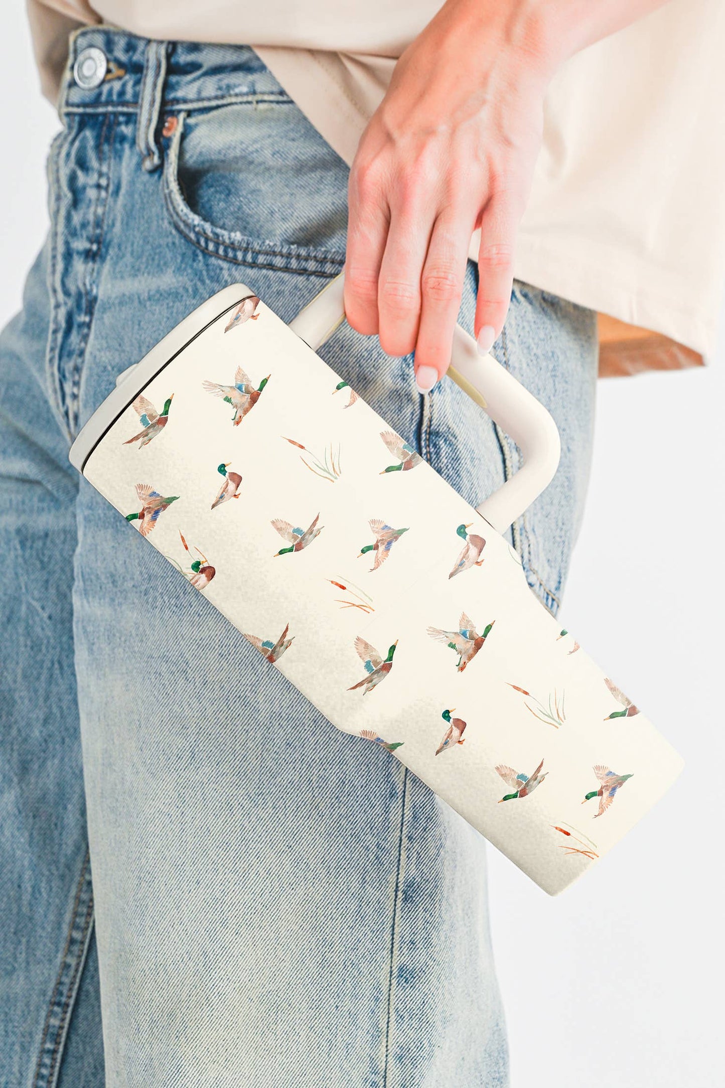 Mallard Flip Straw Large Handle Tumbler