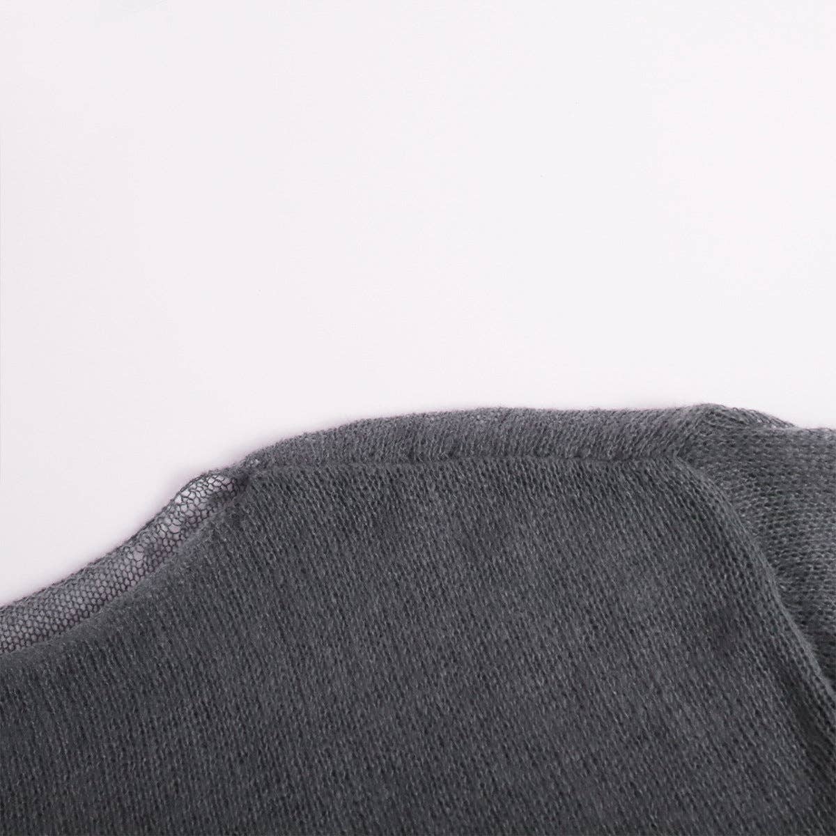 Solid Color Hollow Knit Top Apricot White (S-L)