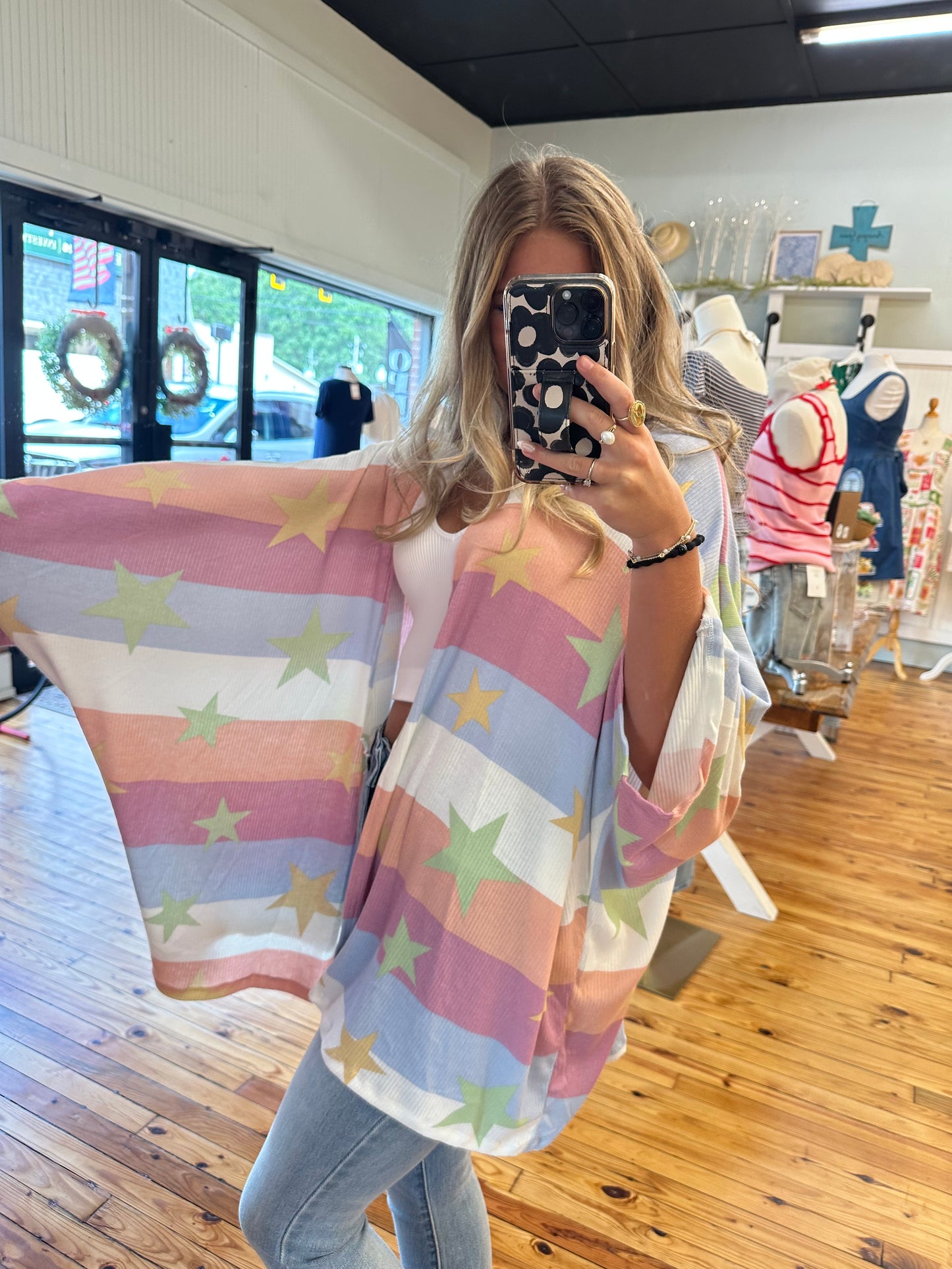 Summer star print kimono (S-L)