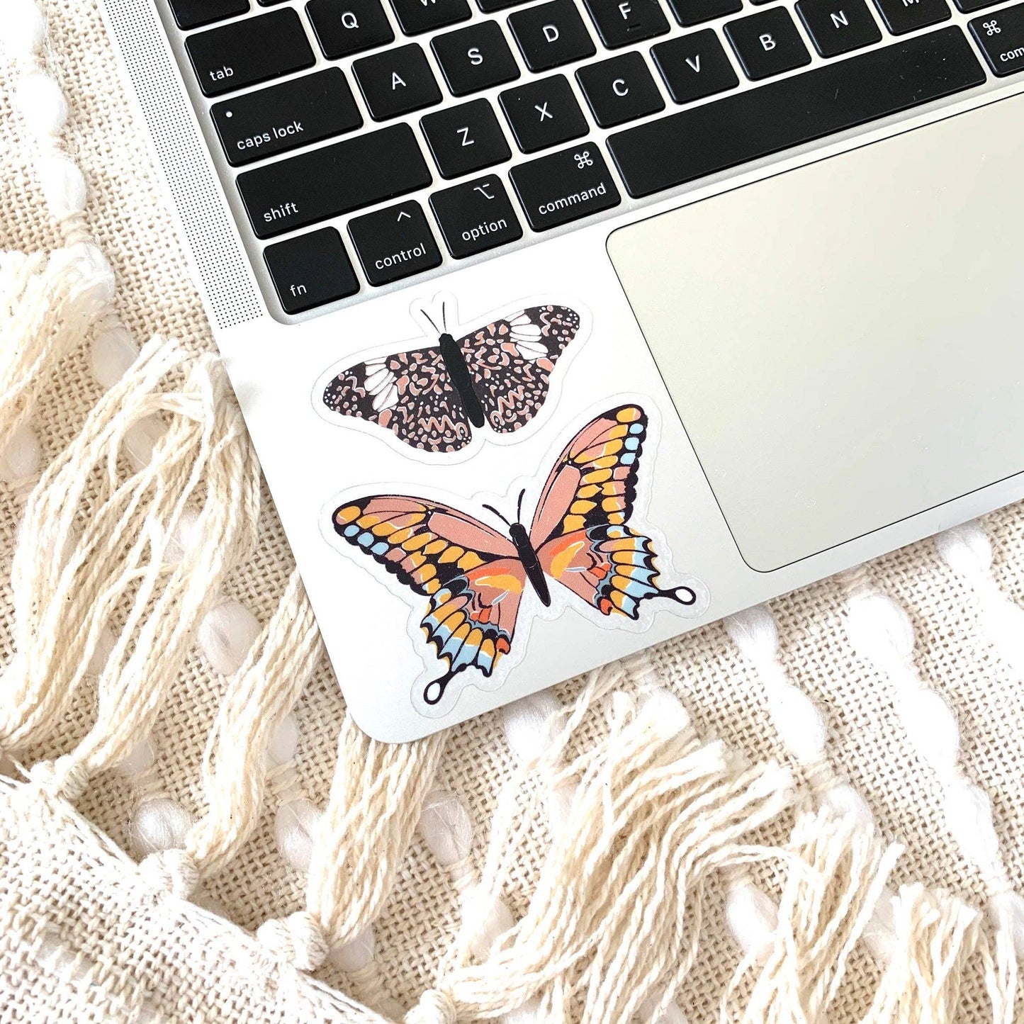 Elyse Breanne Design - Clear Pink Swallowtail Butterfly Sticker, 3x2in
