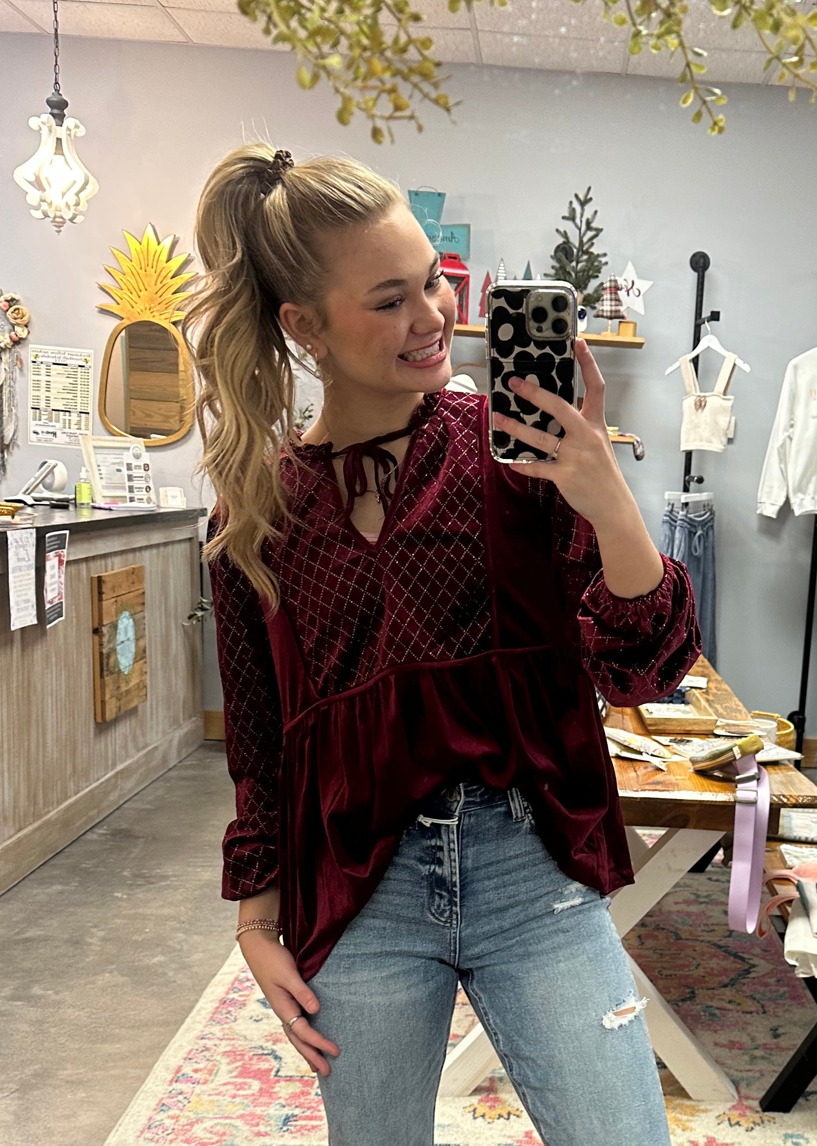 SALE! Velvet Top (2 Colors)(S-L)