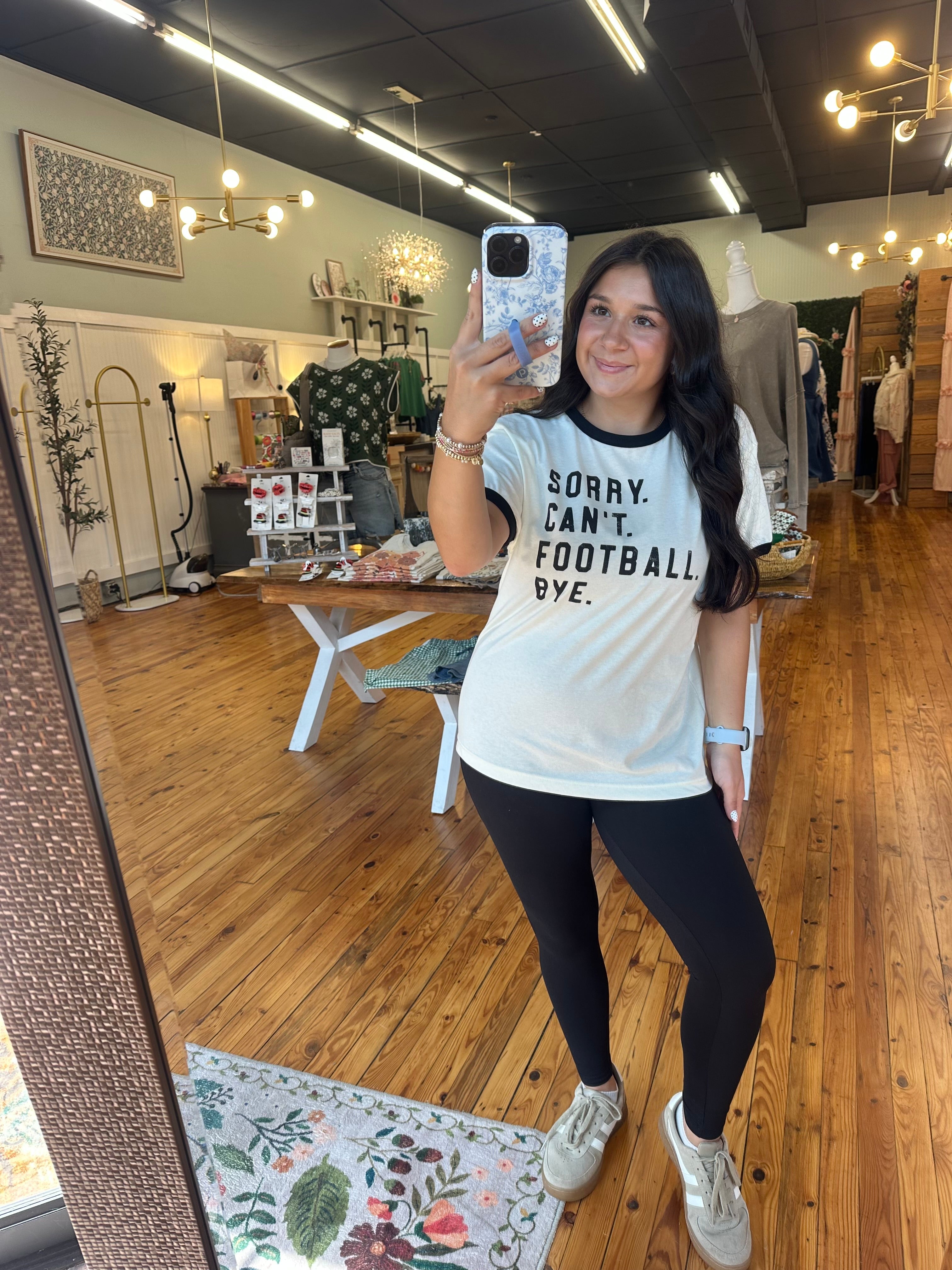 SORRY CAN'T FOOTBALL BYE Ringer Graphic T-Shirt (S-XL)