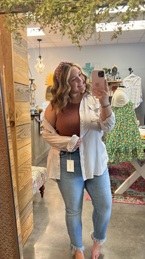 The Sarah Striped Top (S-L)