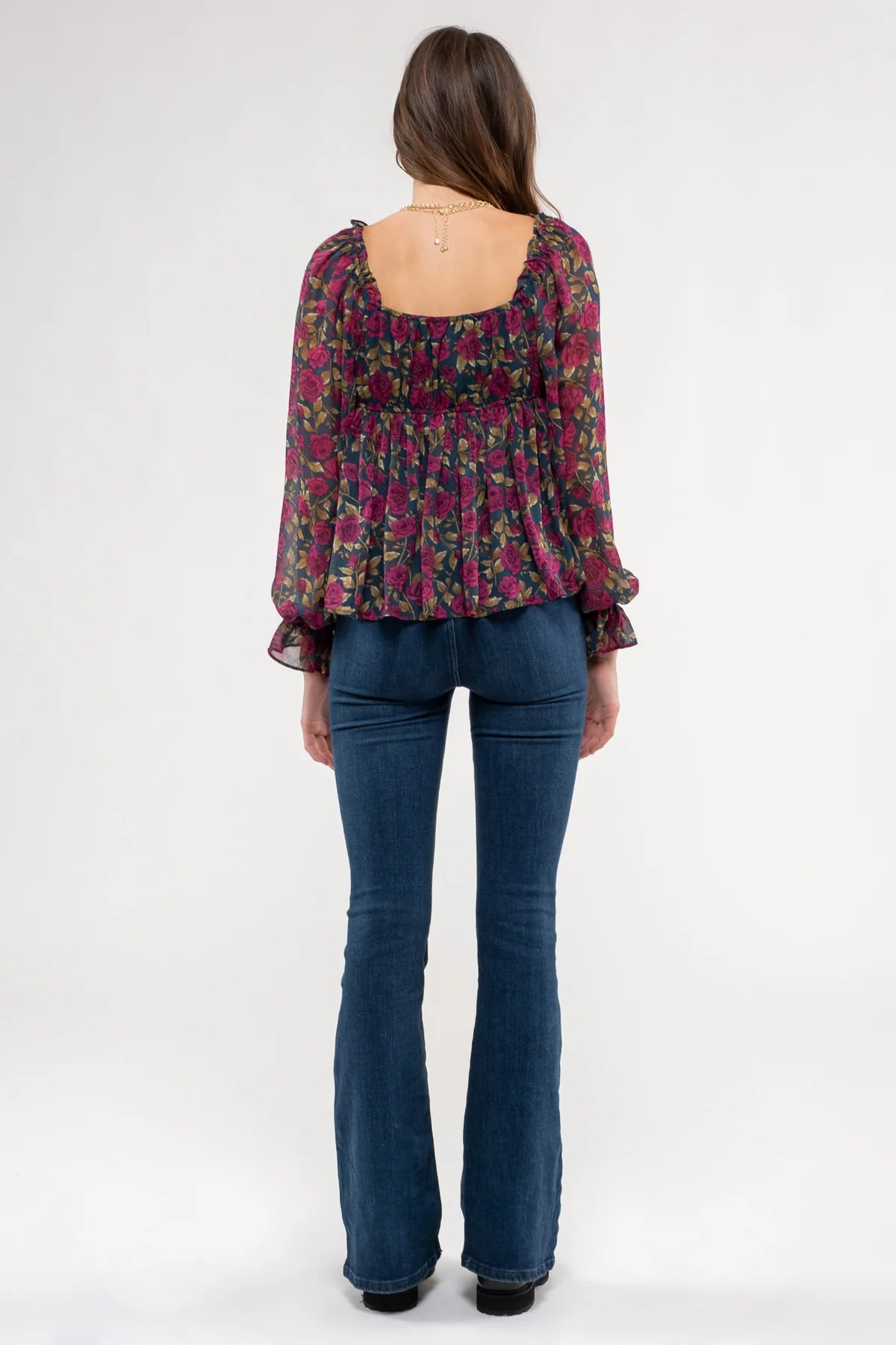 Floral Babydoll Blouse (S-L)