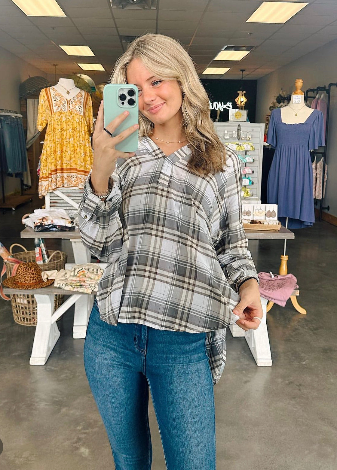 The Parker Plaid Top (S-3X)