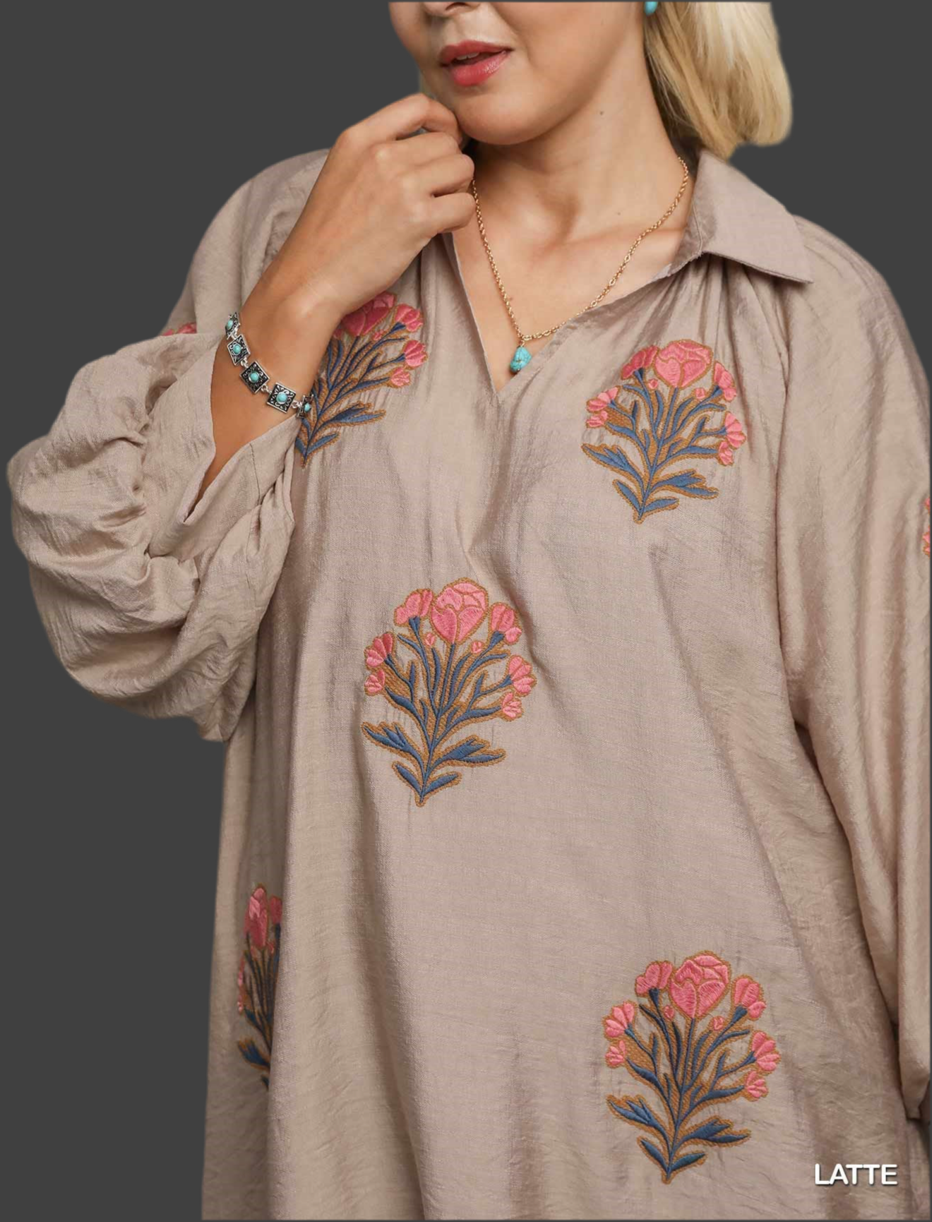 Embroidered Emmalee Dress (S-2X)(2 Colors)