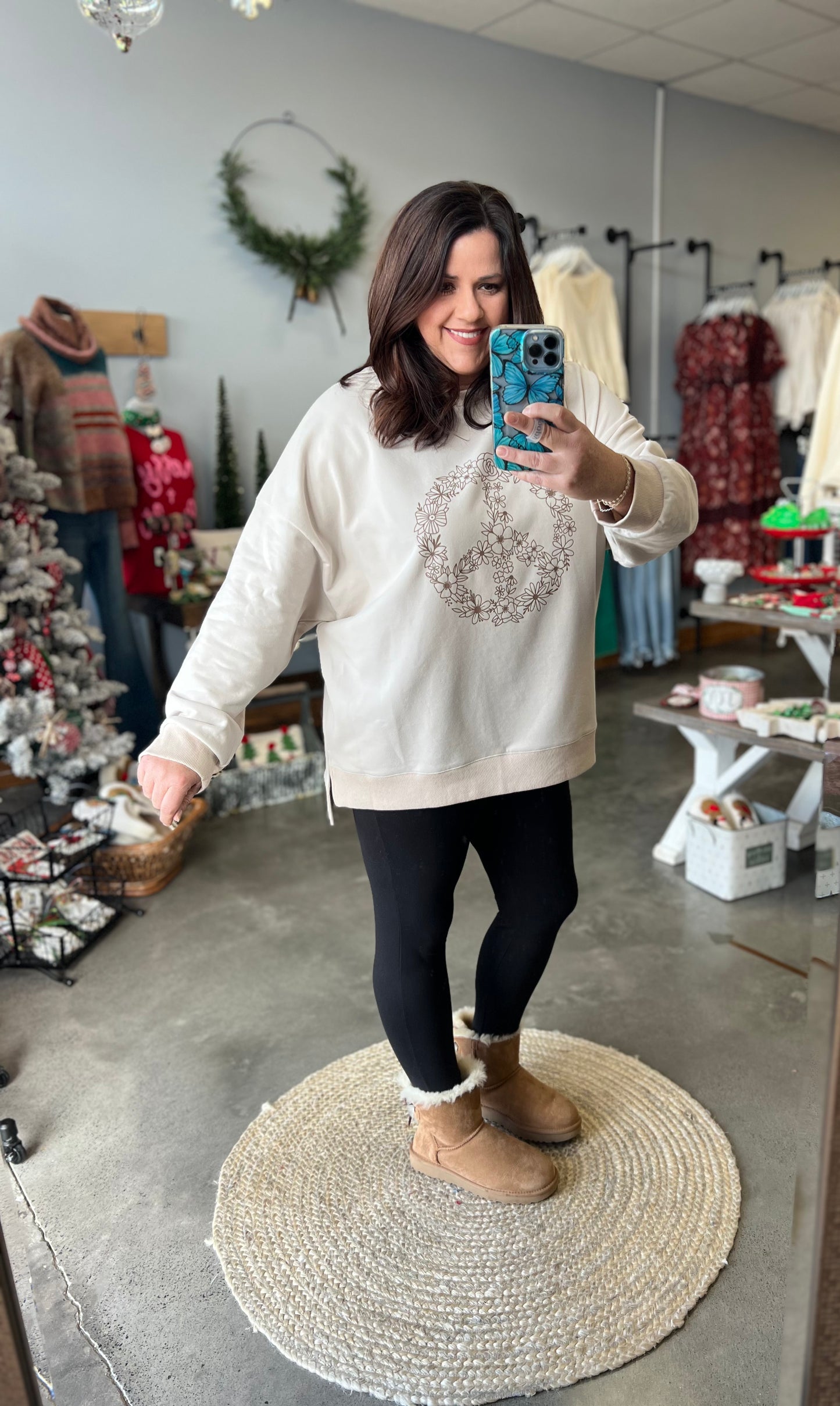 The Nicole Peace Sign Sweatshirt (S-3X)