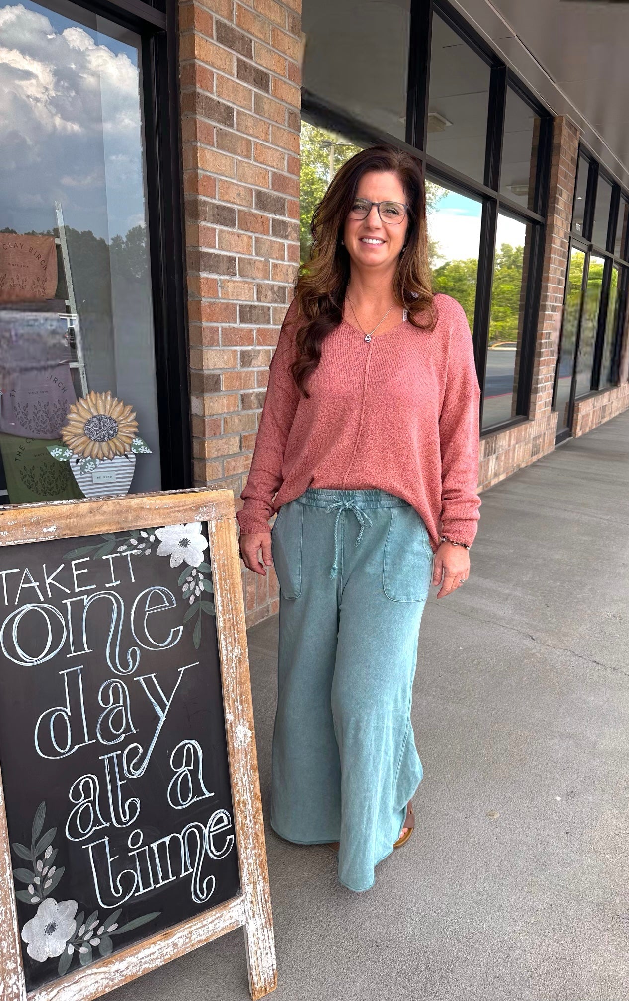 Washed Terry Knit Wide Pants (S-L)