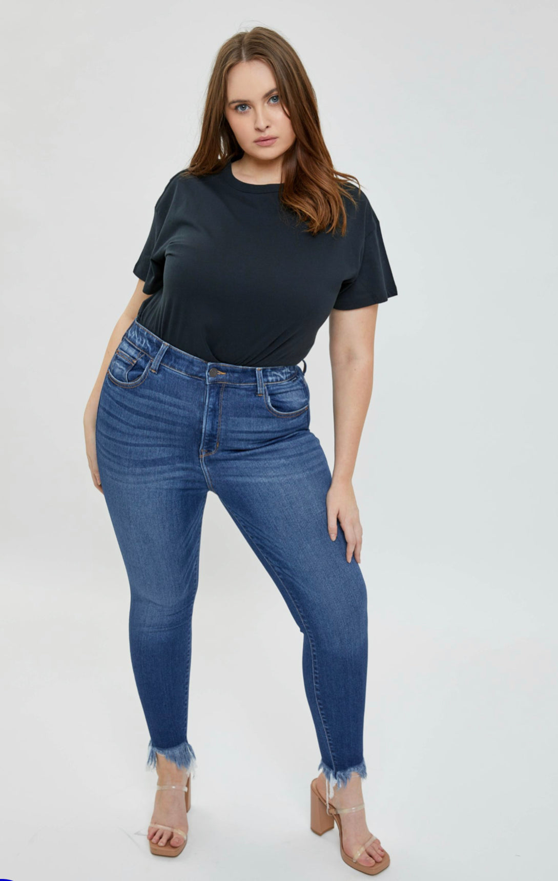 Plus High Rise Ankle Skinny with Elasticated Waistband (14-22)