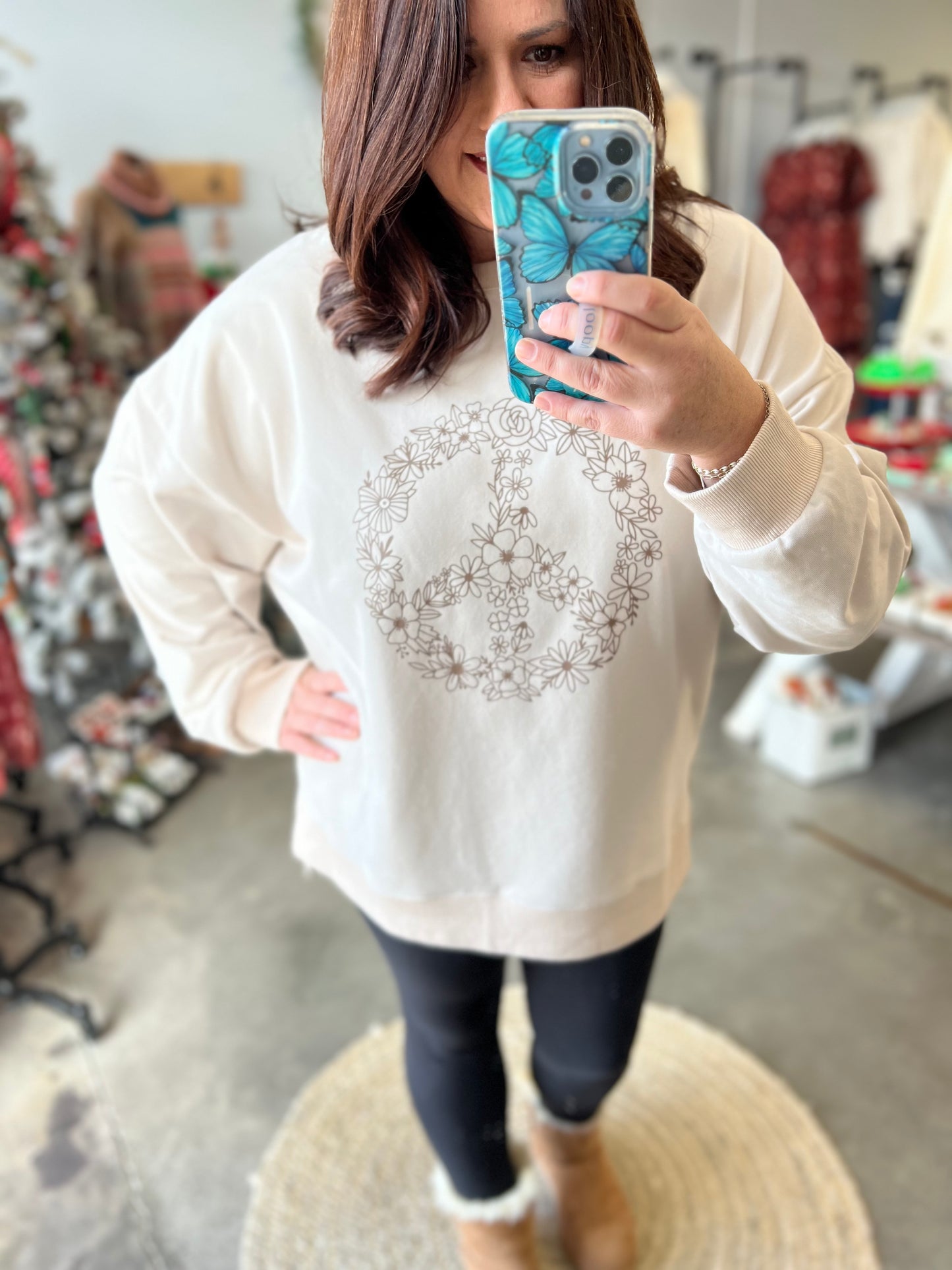 The Nicole Peace Sign Sweatshirt (S-3X)