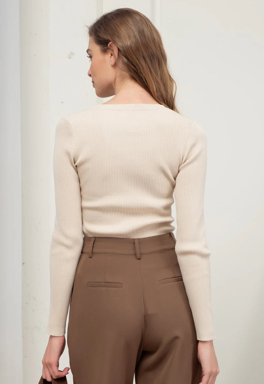 SOLID CREWNECK LONG SLEEVE SWEATER KNIT PULLOVER (S-L)