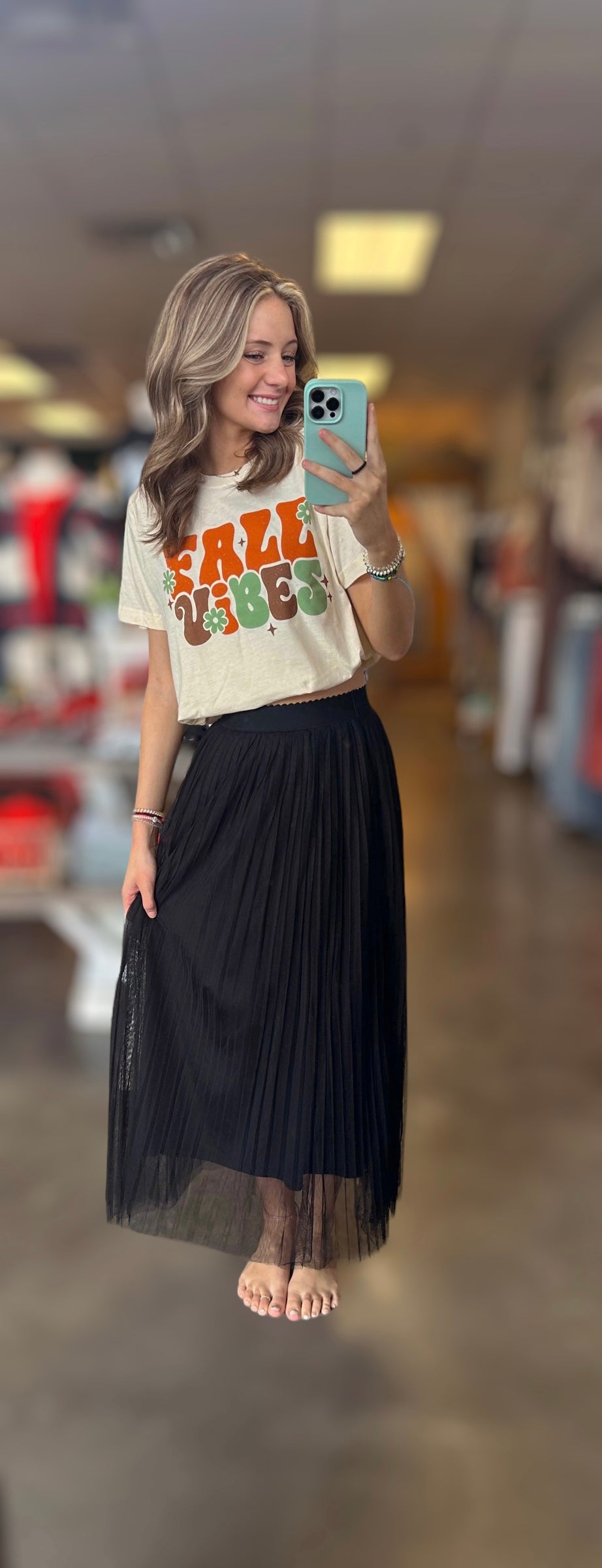 Love Me More Mesh Pleated Skirt (S-XL)