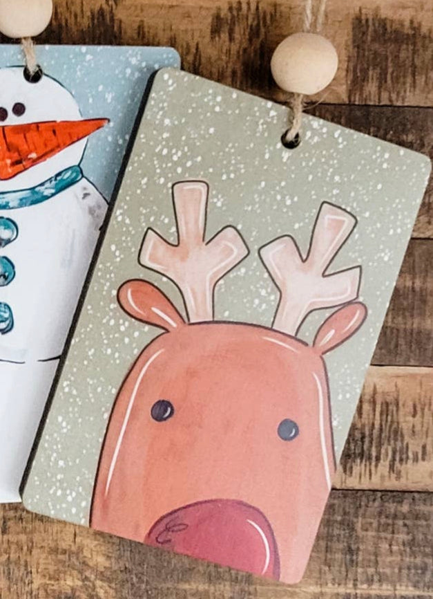 Christmas Wood Ornament (Santa, Rudolph, Snowman)