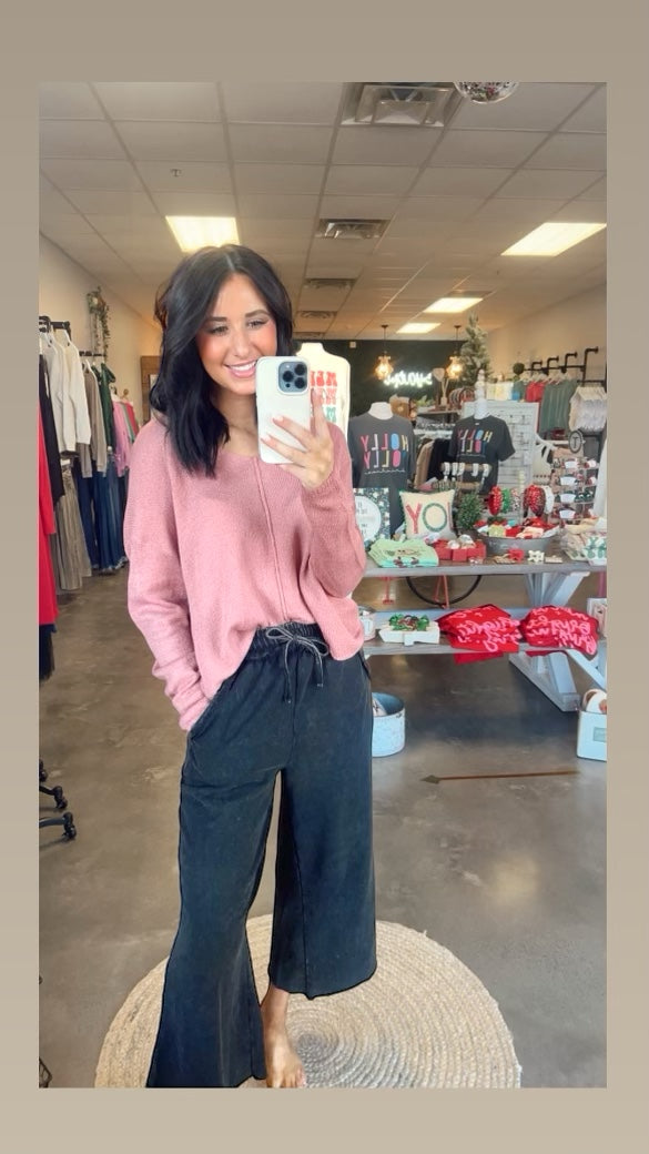 The Chelsea Washed French Terry Pants (S-L)